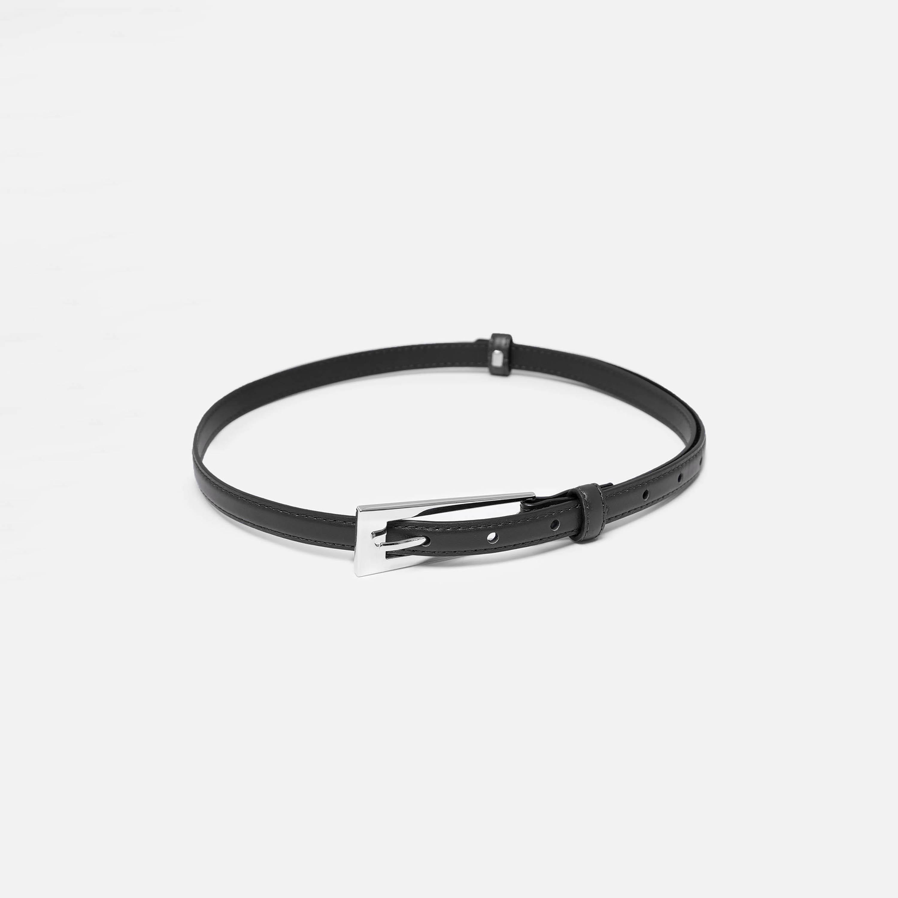 حزام ليتشي جلدي رفيع للنساء بلون أسود وإبزيم دبوس | مقاس موحد | blt0287-women-clothingaccessories-belts-image-2