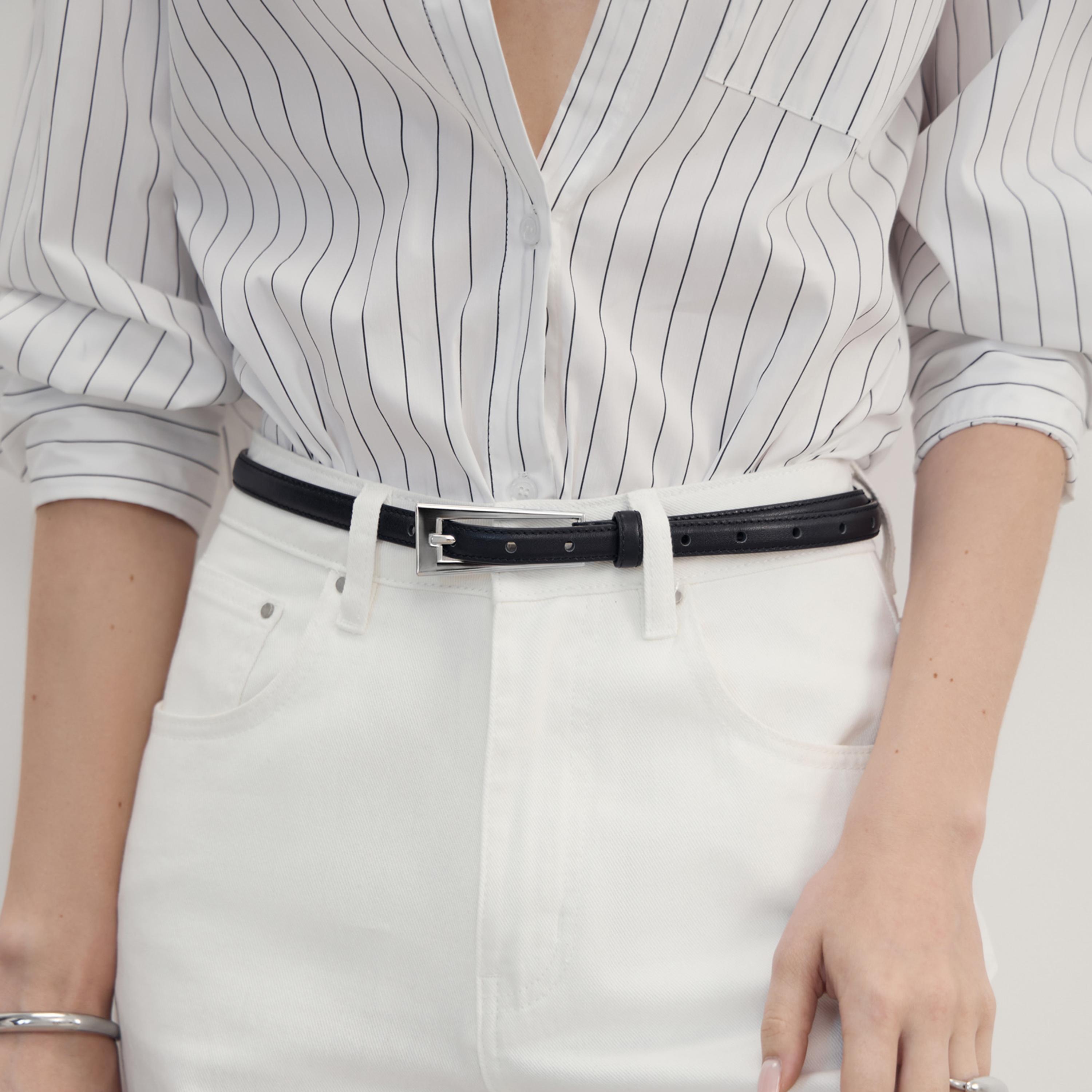 حزام ليتشي جلدي رفيع للنساء بلون أسود وإبزيم دبوس | مقاس موحد | blt0287-women-clothingaccessories-belts-image-4
