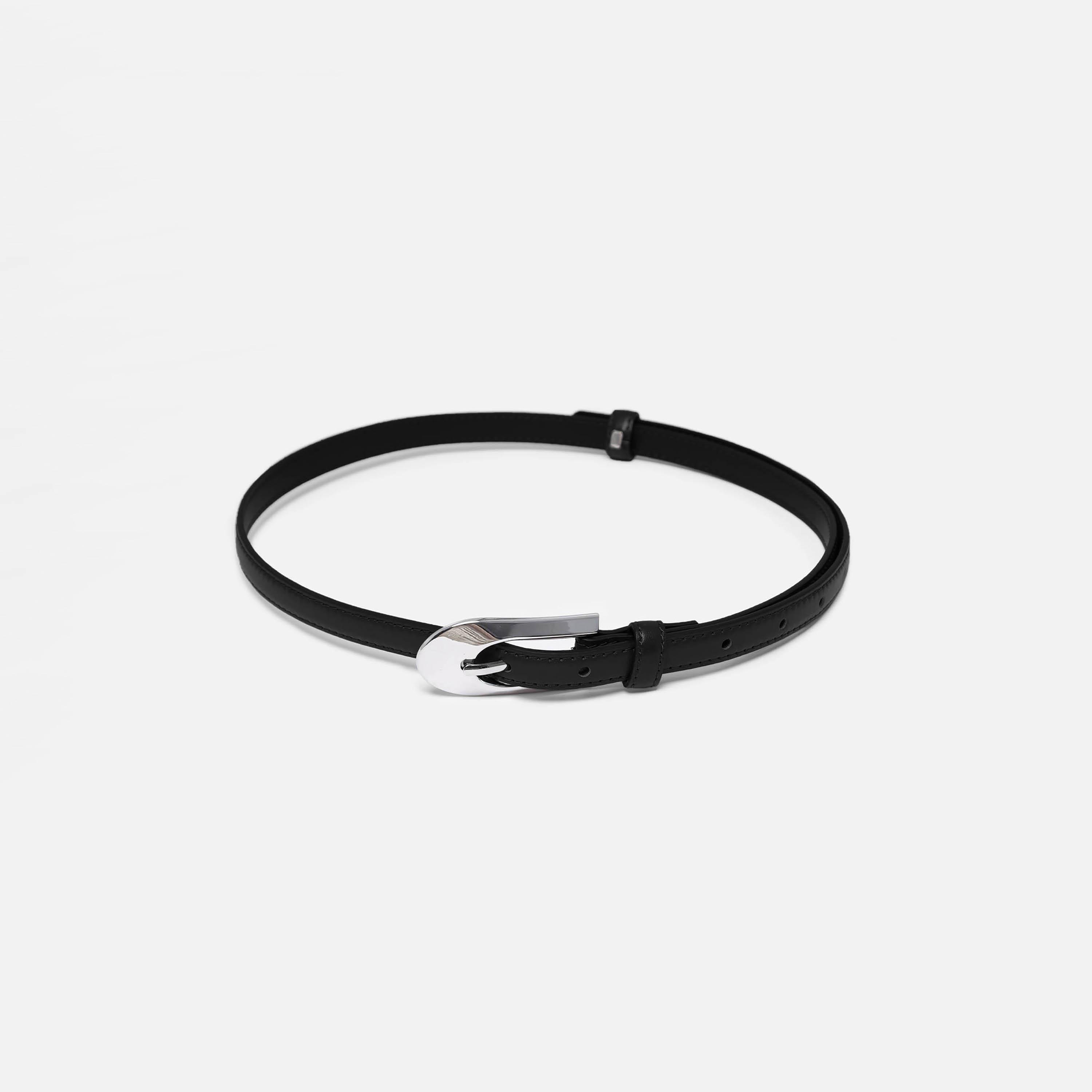حزام ليتشي جلدي رفيع للنساء بلون أسود وإبزيم دبوس | مقاس موحد | blt0289-women-clothingaccessories-belts-image-2