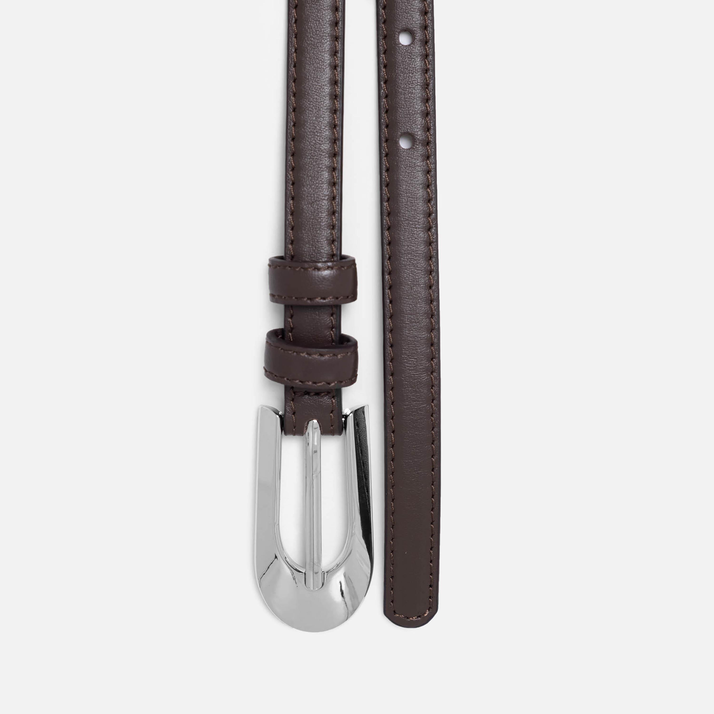 حزام ليتشي جلدي رفيع للنساء بلون بني وإبزيم دبوس | مقاس موحد | blt0290-women-clothingaccessories-belts-image-3