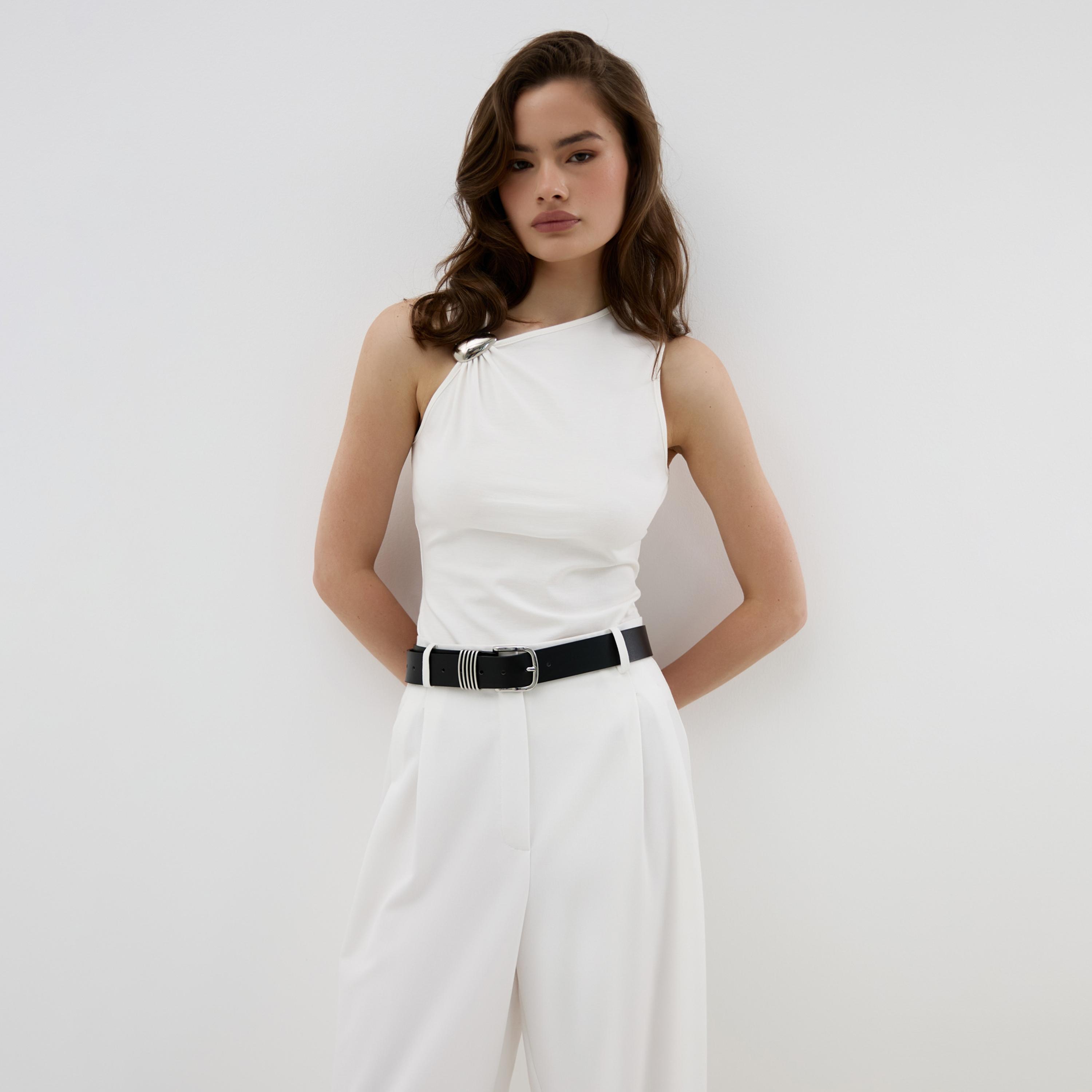 حزام ليتشي جلدي رفيع للنساء بلون أسود وإبزيم دبوس | مقاس موحد | blt0292-women-clothingaccessories-belts-image-1