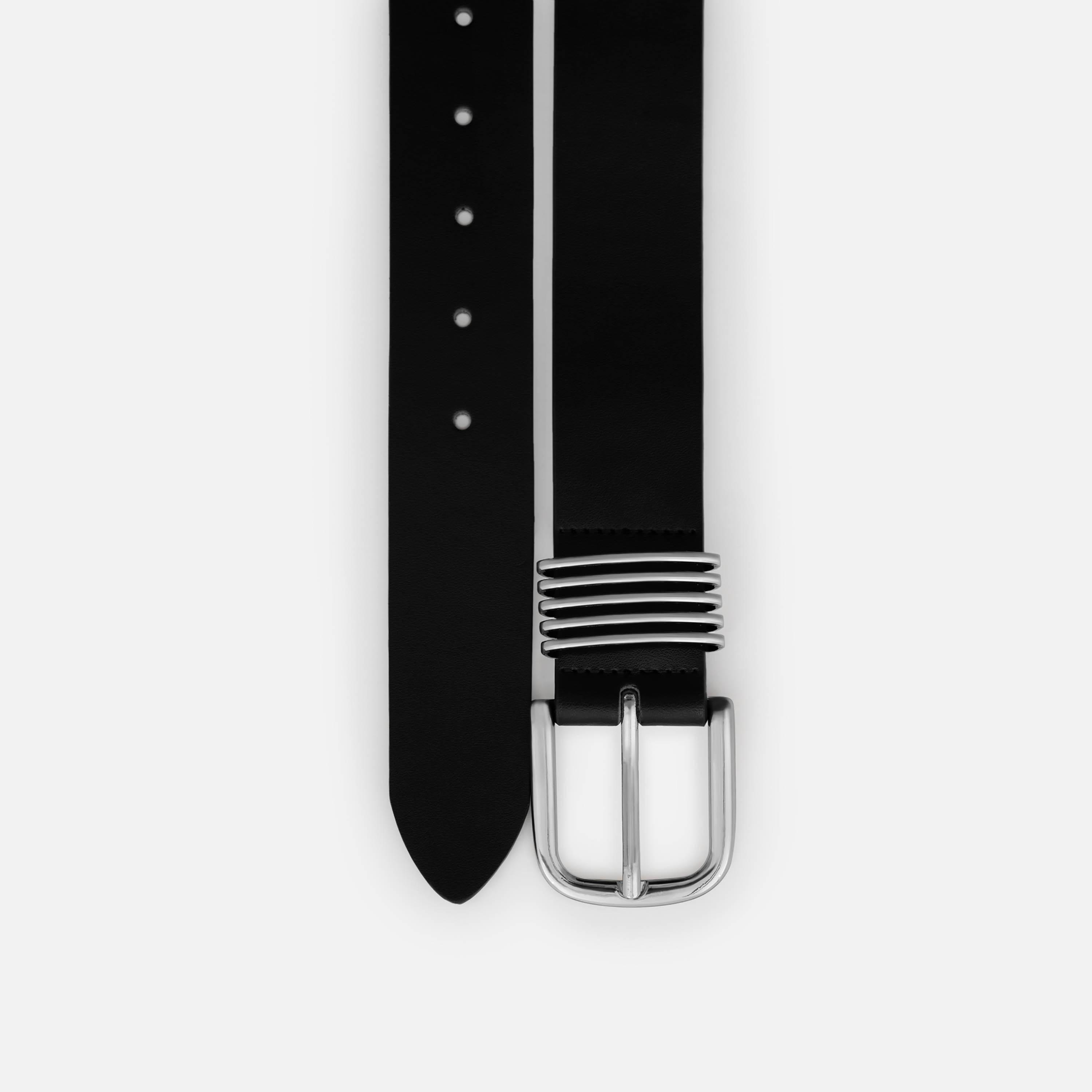 حزام ليتشي جلدي رفيع للنساء بلون أسود وإبزيم دبوس | مقاس موحد | blt0292-women-clothingaccessories-belts-image-3