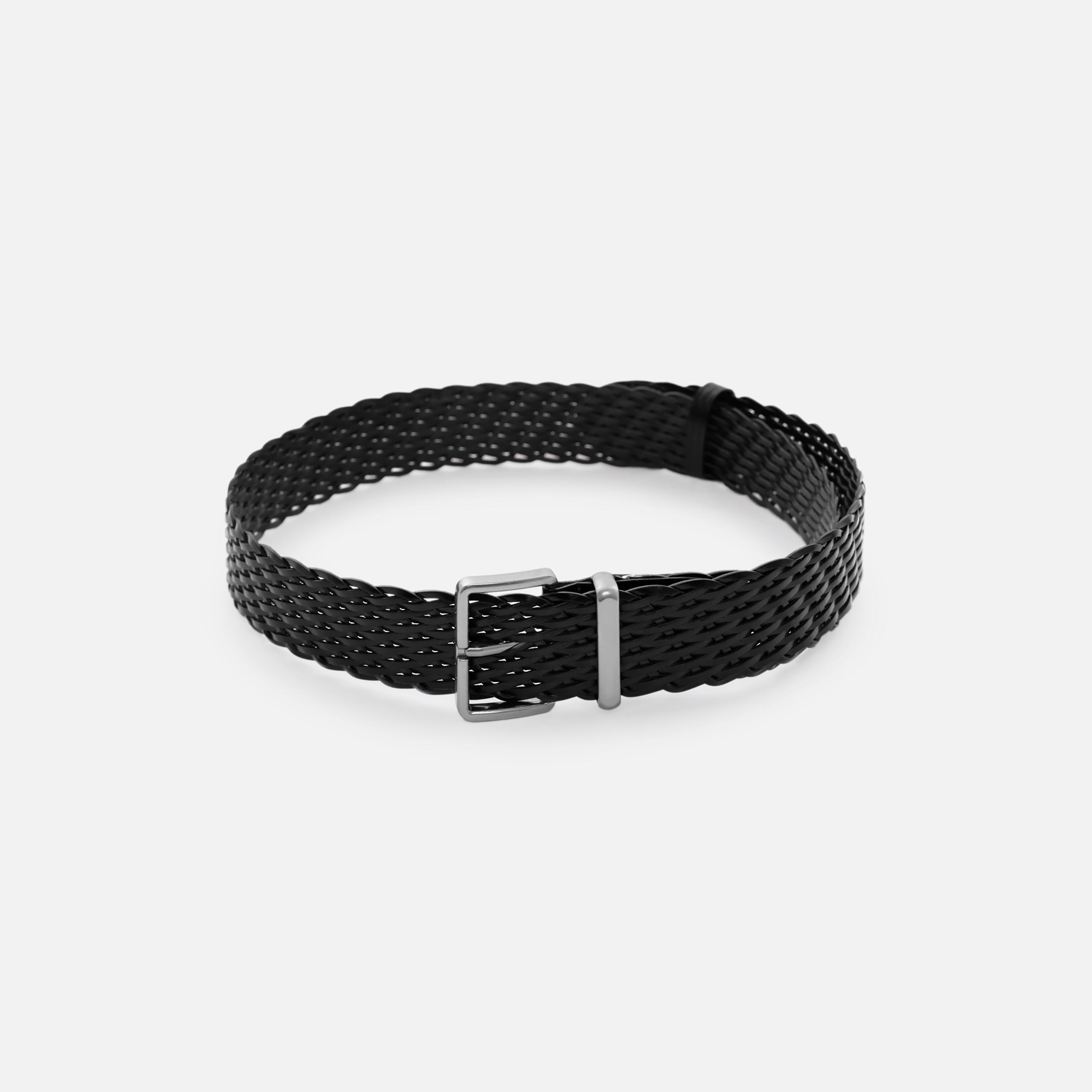 حزام ليتشي جلدي عريض للنساء بلون أسود وإبزيم دبوس | مقاس موحد | blt0295-women-clothingaccessories-belts-image-2