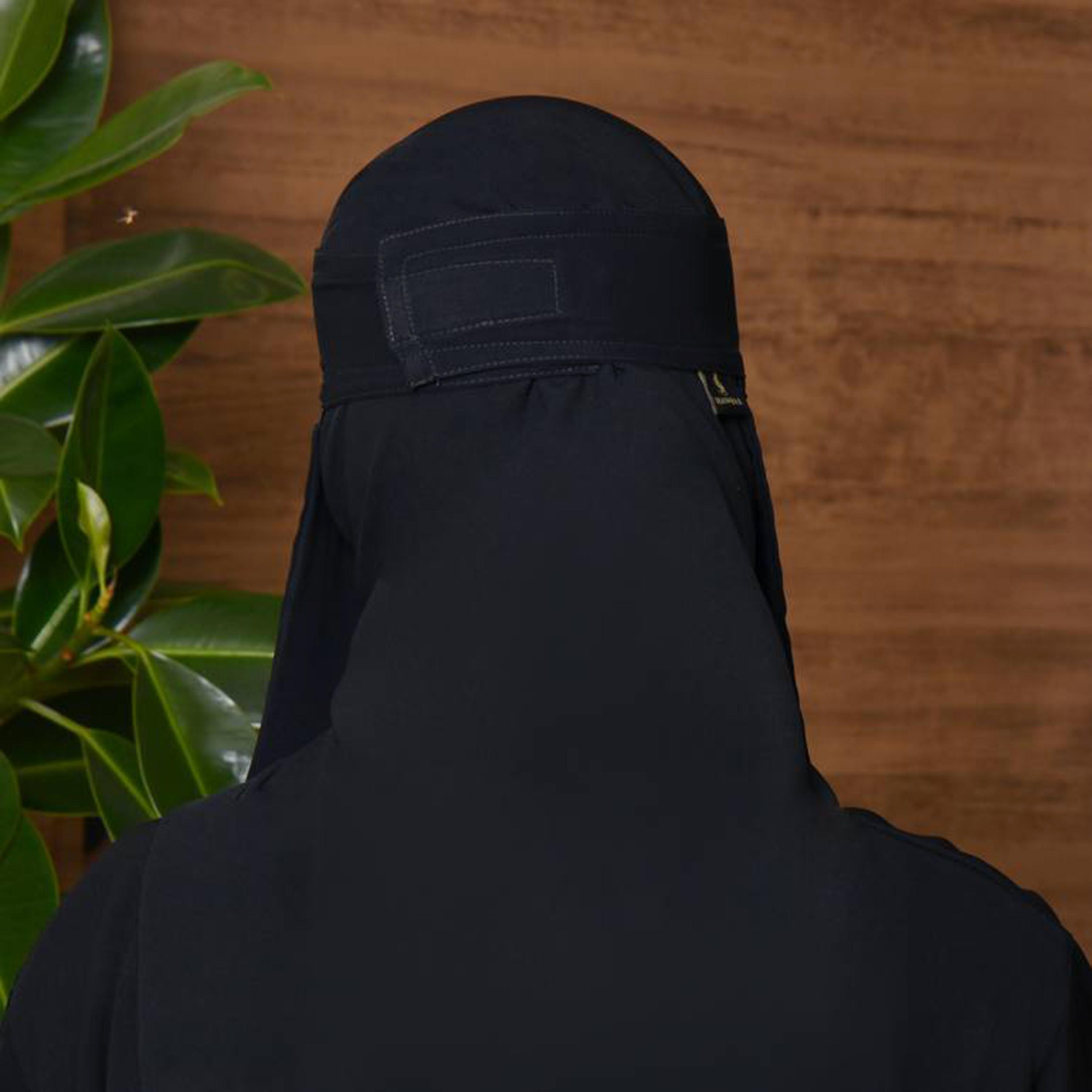 Beyond Abaya Black Silk Women's Niqab with Velcro Closure-women-arabicclothing-headscarf-niqab-image-3