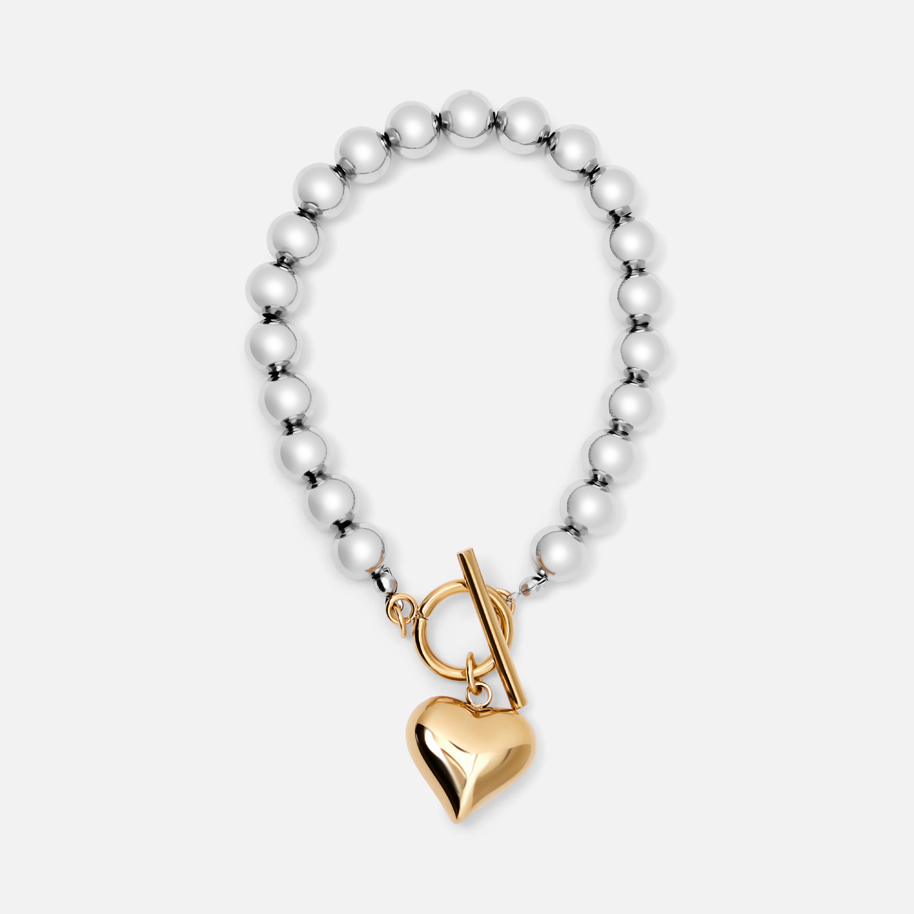 سوار ليتشي فضي من الستانلس ستيل بتصميم خرز-women-watchesandjewellery-jewellery-banglesandbracelets-image-2