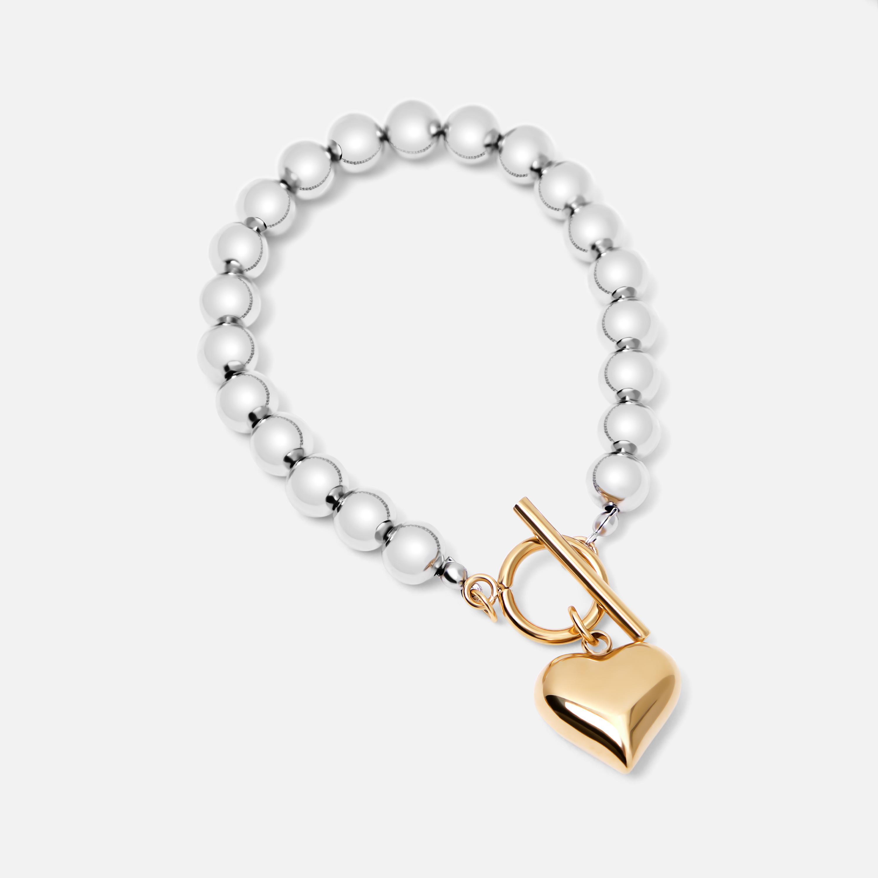 سوار ليتشي فضي من الستانلس ستيل بتصميم خرز-women-watchesandjewellery-jewellery-banglesandbracelets-image-3