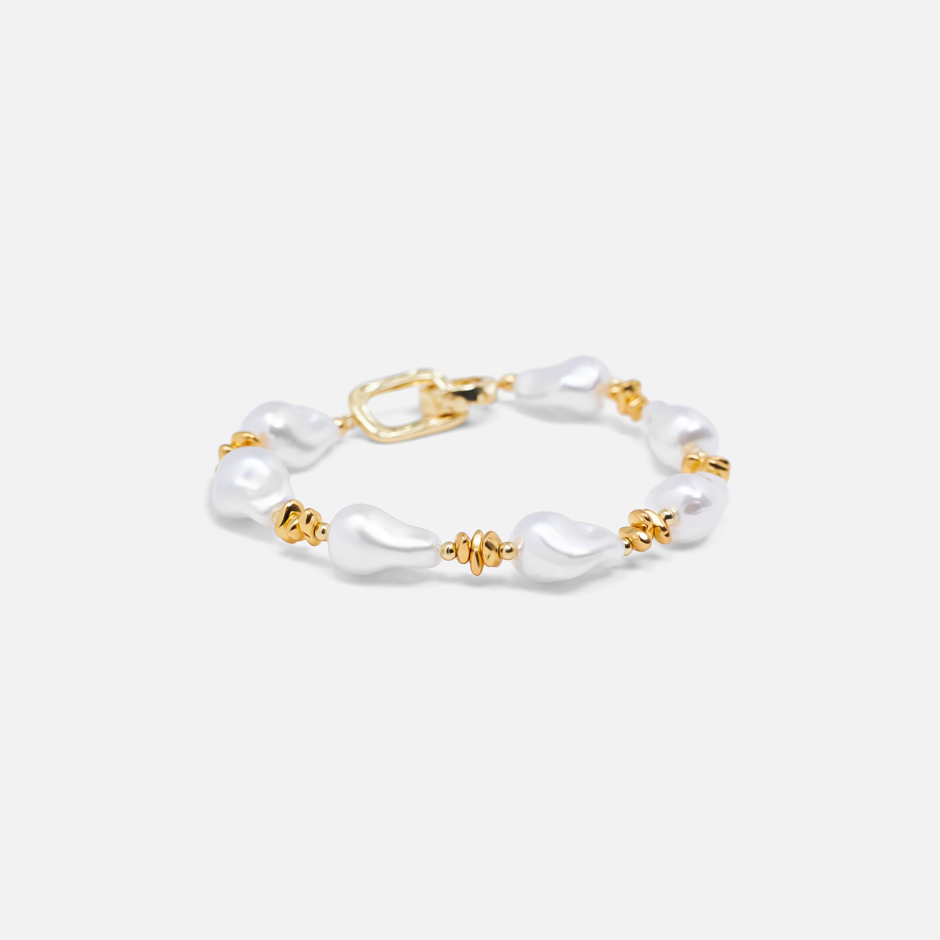 سوار ليتشي ذهبي من النحاس بتفاصيل لؤلؤ-women-watchesandjewellery-jewellery-banglesandbracelets-image-3