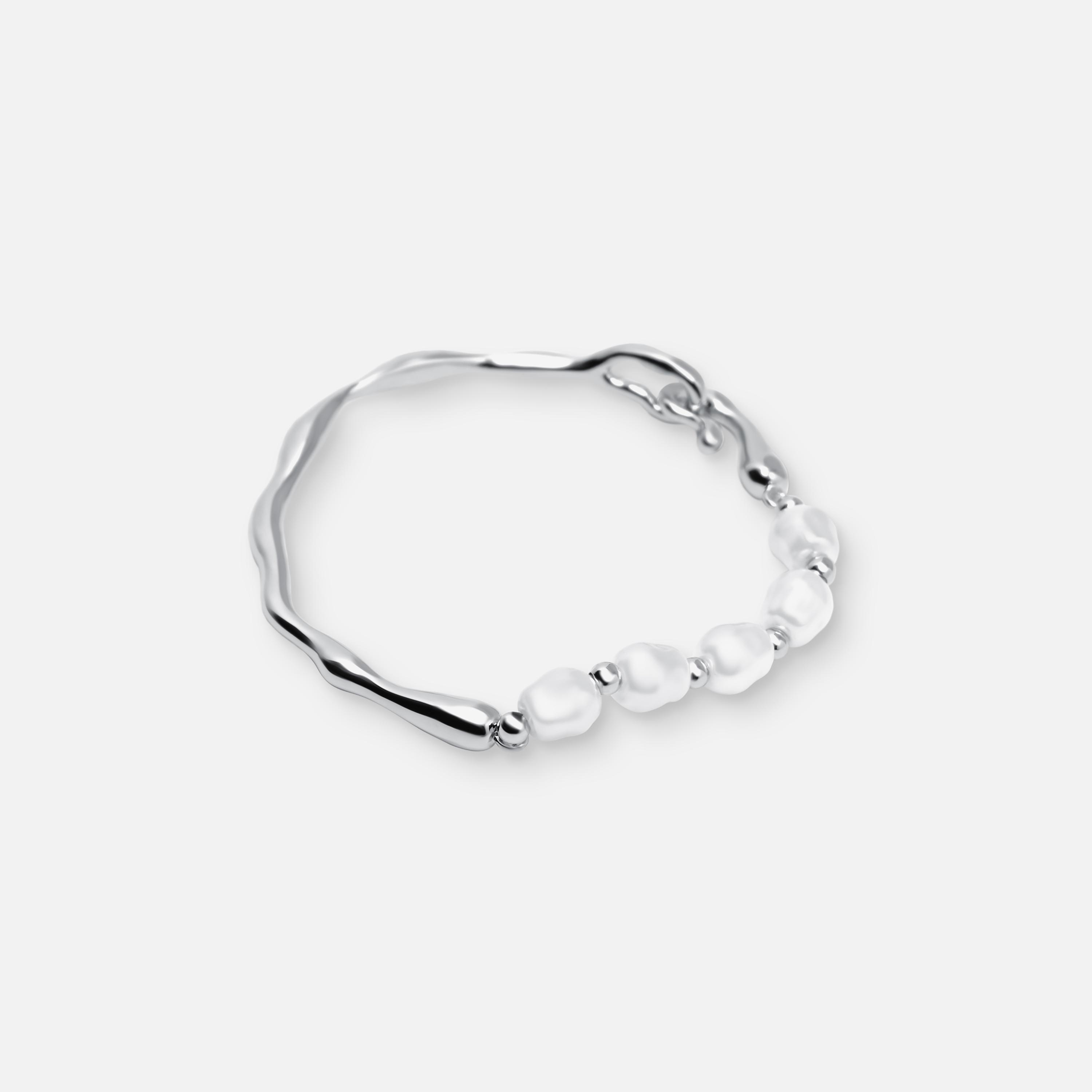 سوار ليتشي فضي من النحاس بتفاصيل لؤلؤ-women-watchesandjewellery-jewellery-banglesandbracelets-image-4