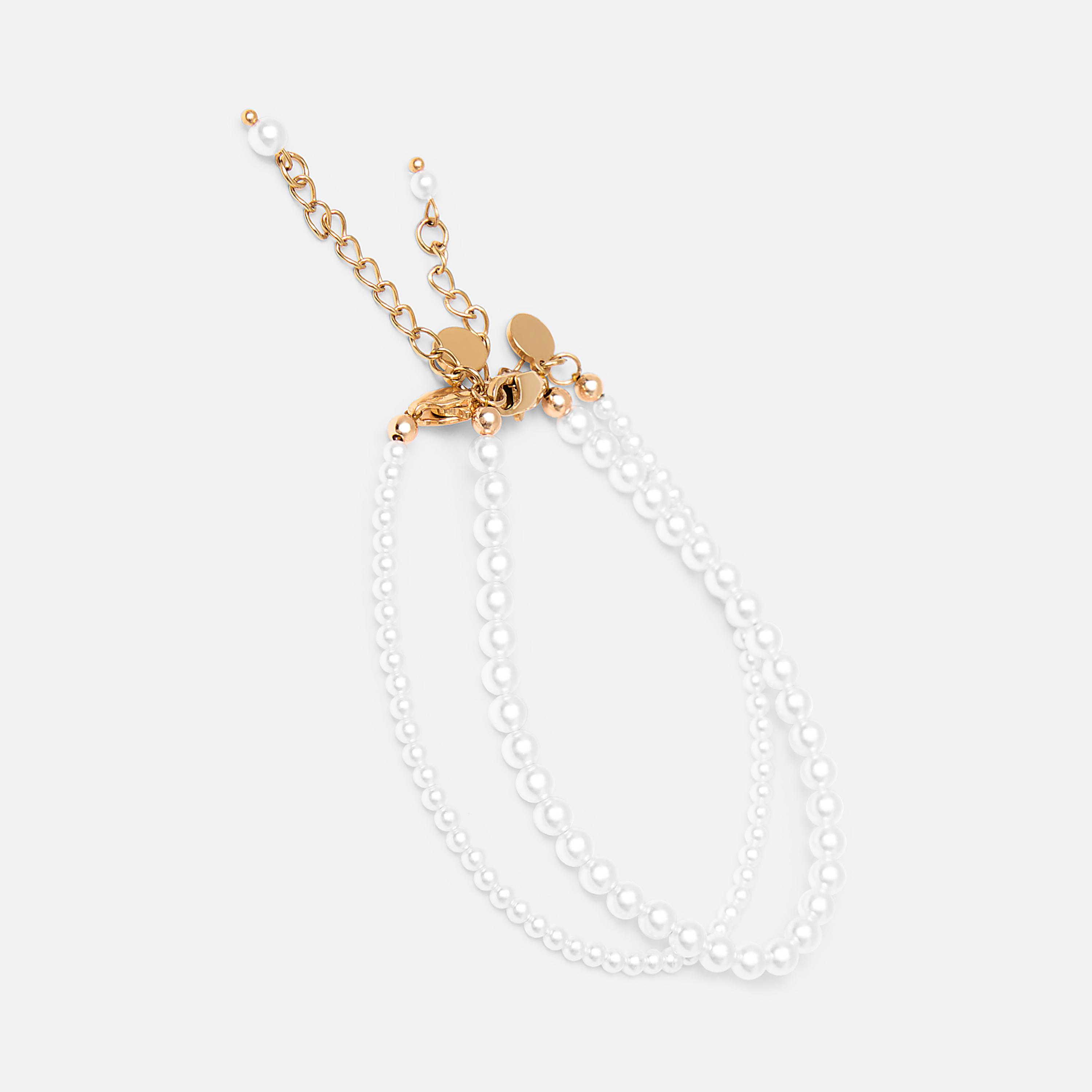 سوار ليتشي أبيض من سبيكة النحاس بتفاصيل لؤلؤ-women-watchesandjewellery-jewellery-banglesandbracelets-image-2