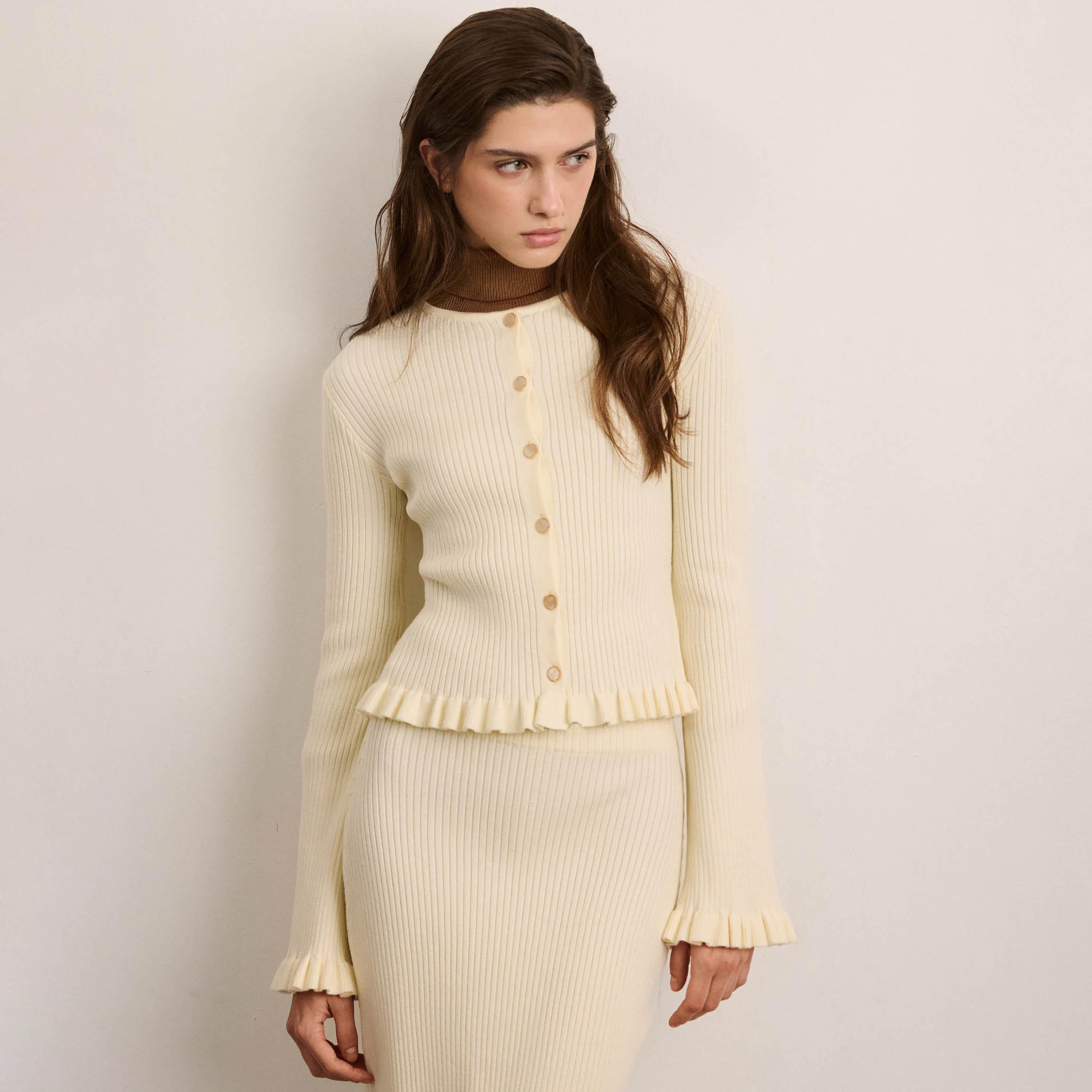 Lichi Ribbed Fitted Sleeves Women's Cardigan-women-winterwear-cardigansandjumpers-cardigans-image-1