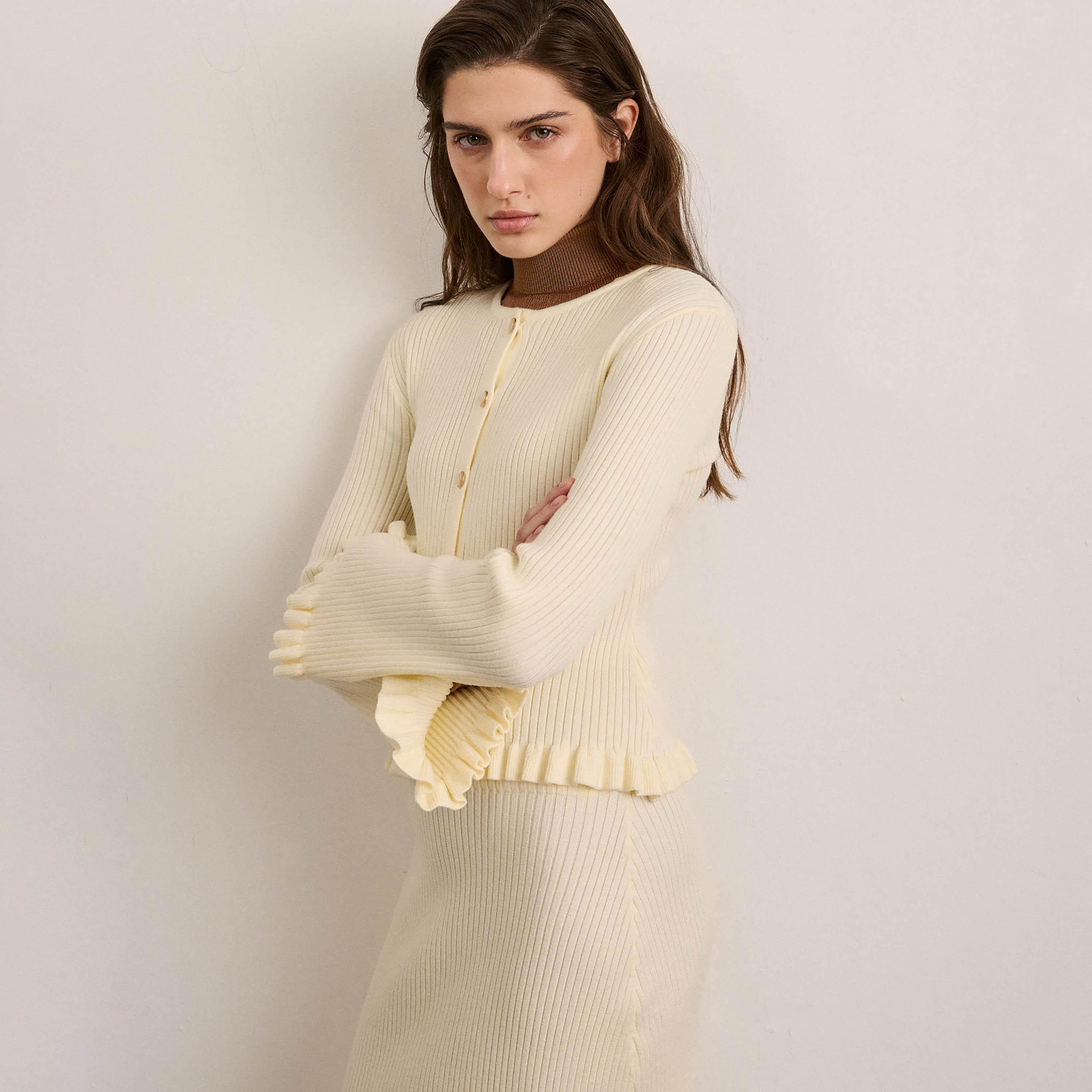 Lichi Ribbed Fitted Sleeves Women's Cardigan-women-winterwear-cardigansandjumpers-cardigans-image-3
