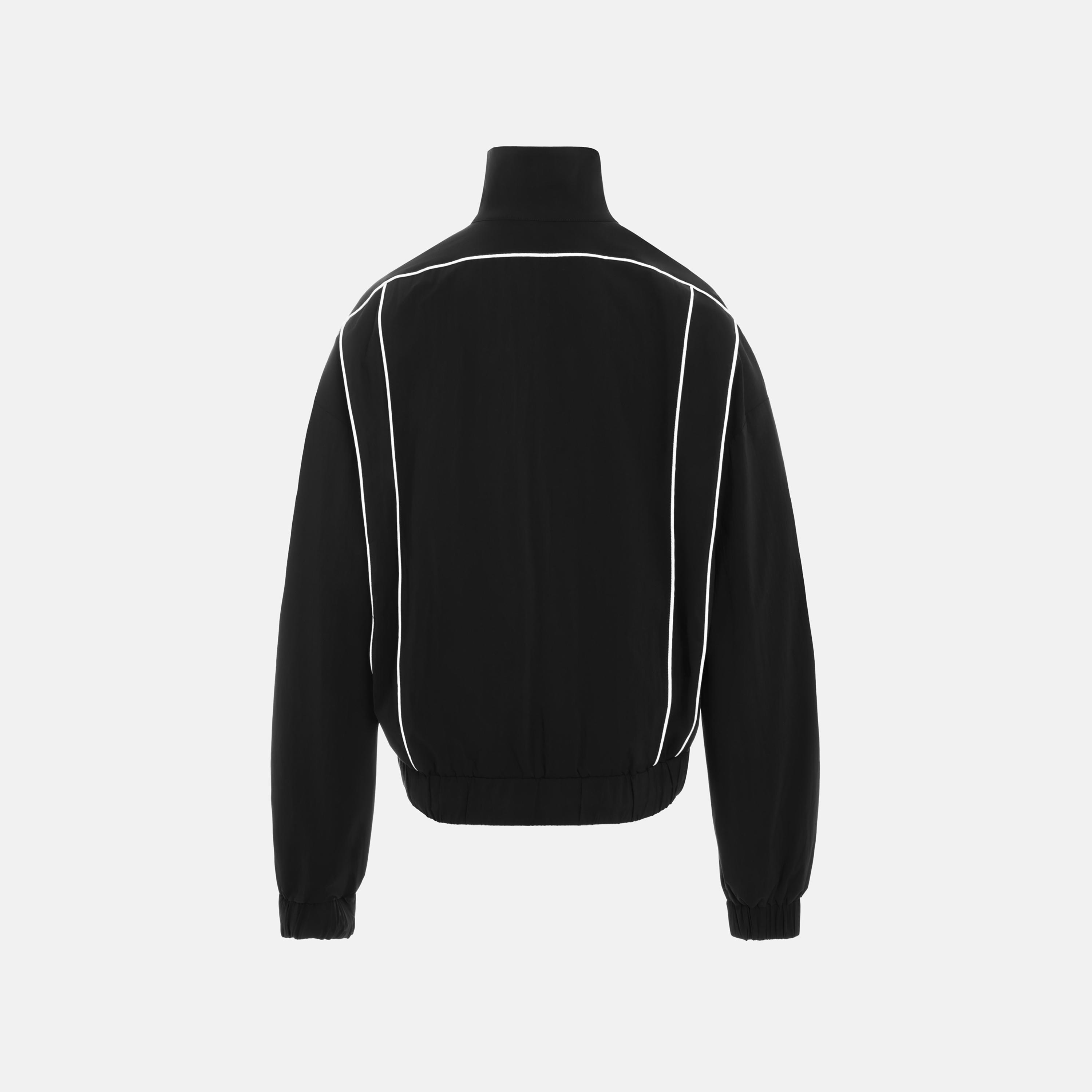 جاكيت واقٍ من الرياح حريمي بياقة مرتفعة وأكمام مسدلة وتفاصيل أشرطة من ليتشي-women-winterwear-coatsandjackets-jackets-image-6