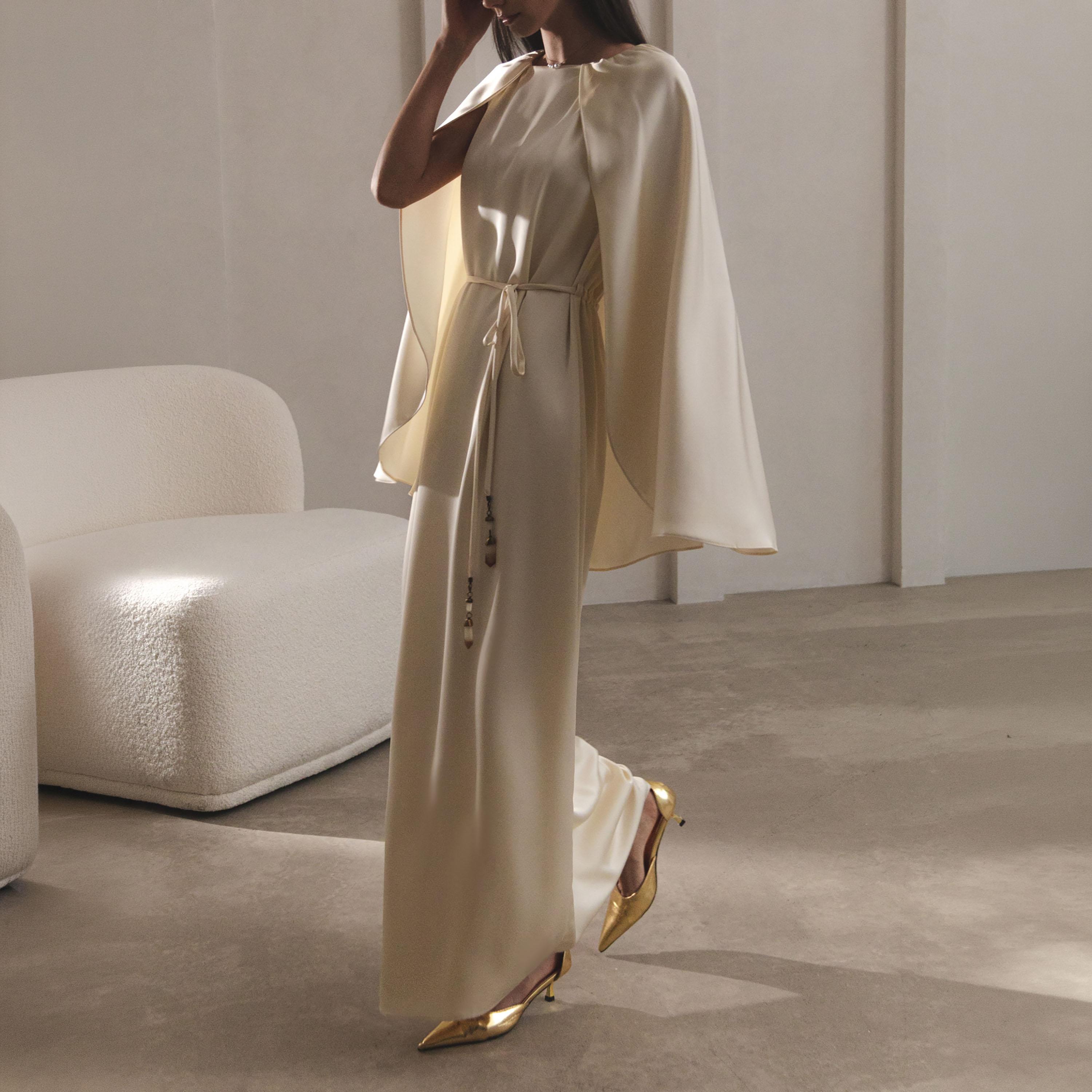 فستان ماكسي ستان مستقيم مع طبقة علوية للنساء من ليتشي-women-clothing-dresses-image-2