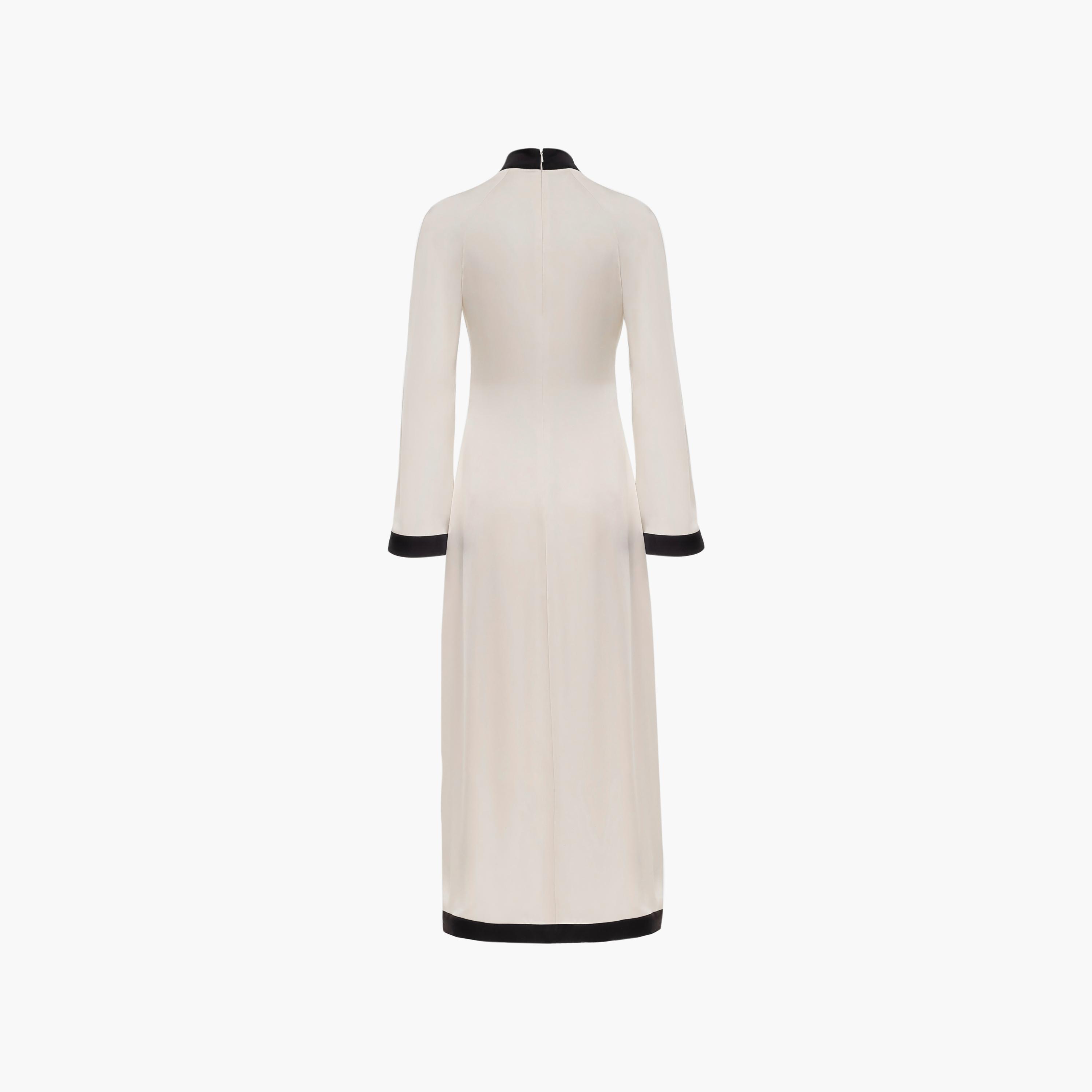 فستان ماكسي ستان مستقيم بياقة عالية وأكمام راجلان مع كيب للنساء من ليتشي-women-clothing-dresses-image-6