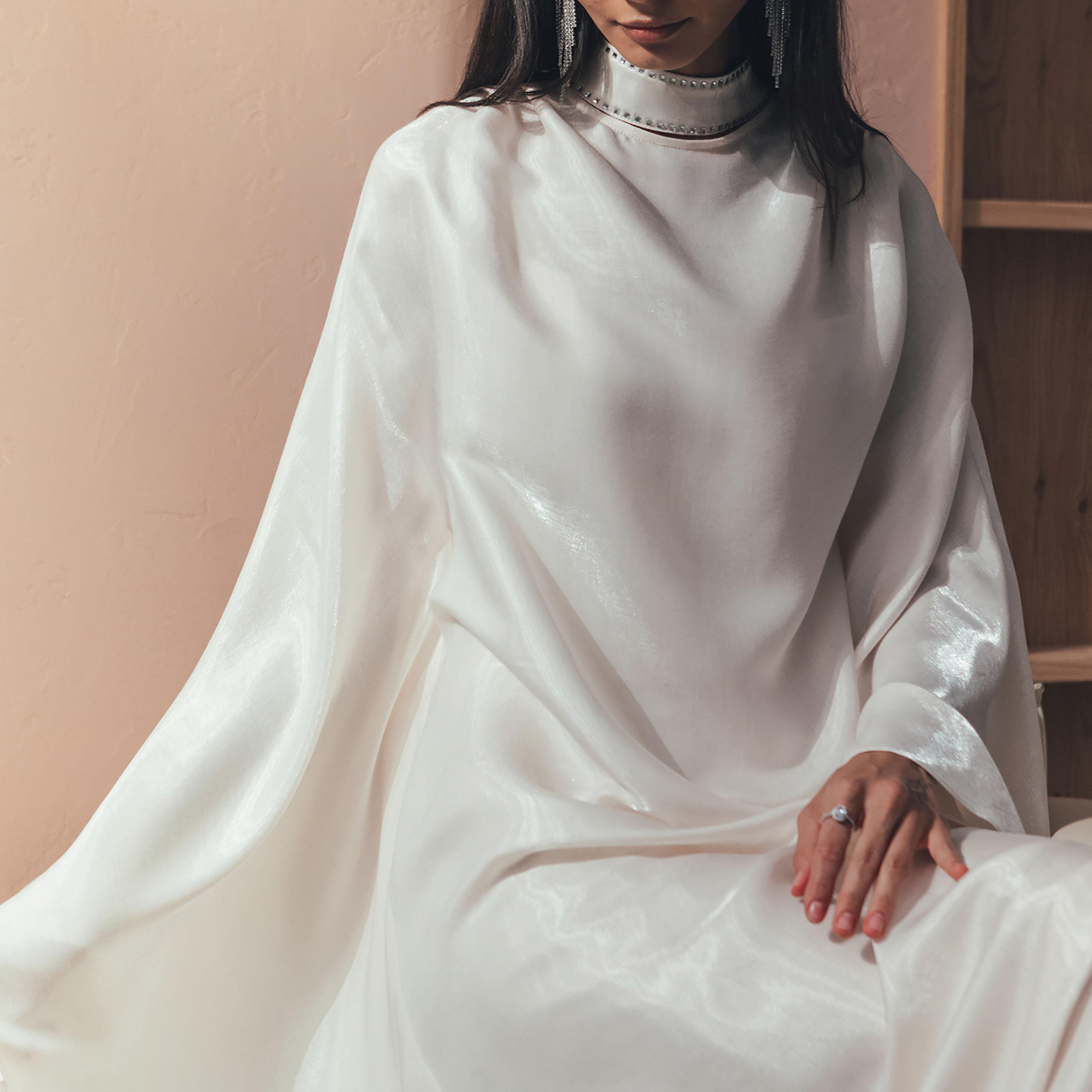 فستان ماكسي قفطان بياقة عالية للنساء من ليتشي-women-clothing-dresses-image-3