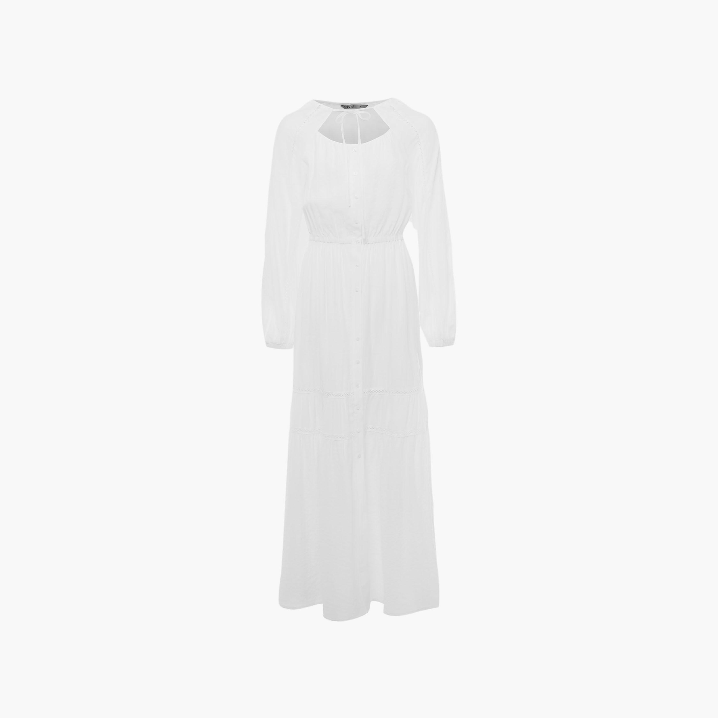 فستان ماكسي طبقات بياقة برباط وأكمام بيشوب للنساء من ليتشي-women-clothing-dresses-image-5
