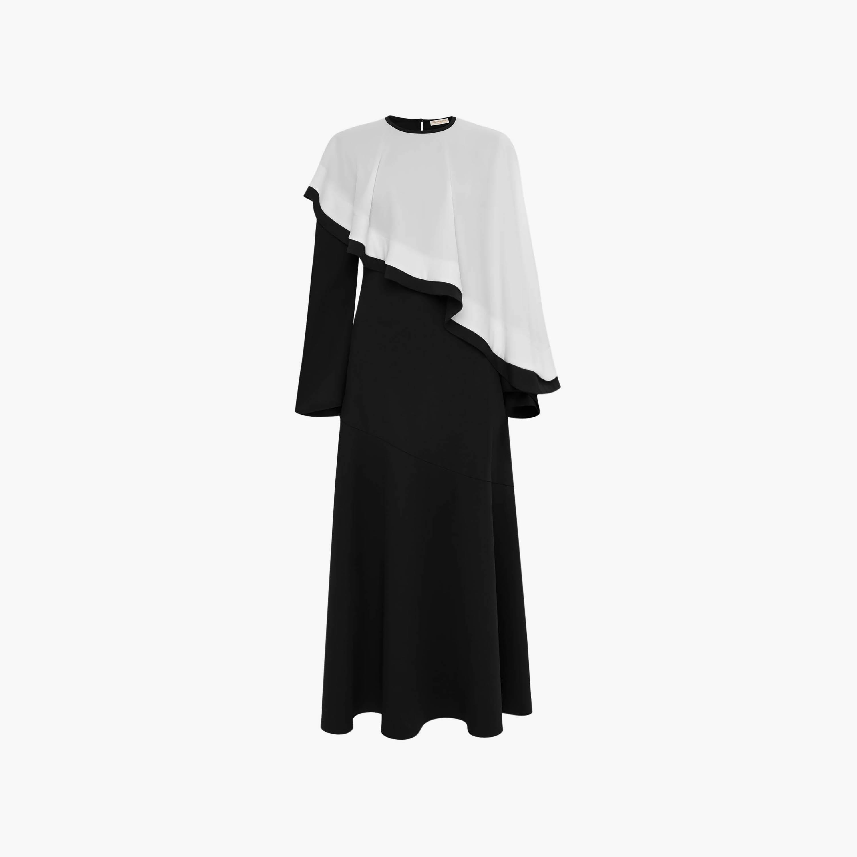 فستان سهرة ماكسي بنمط ألوان متباينة مع كيب للنساء من ليتشي-women-clothing-dresses-image-6