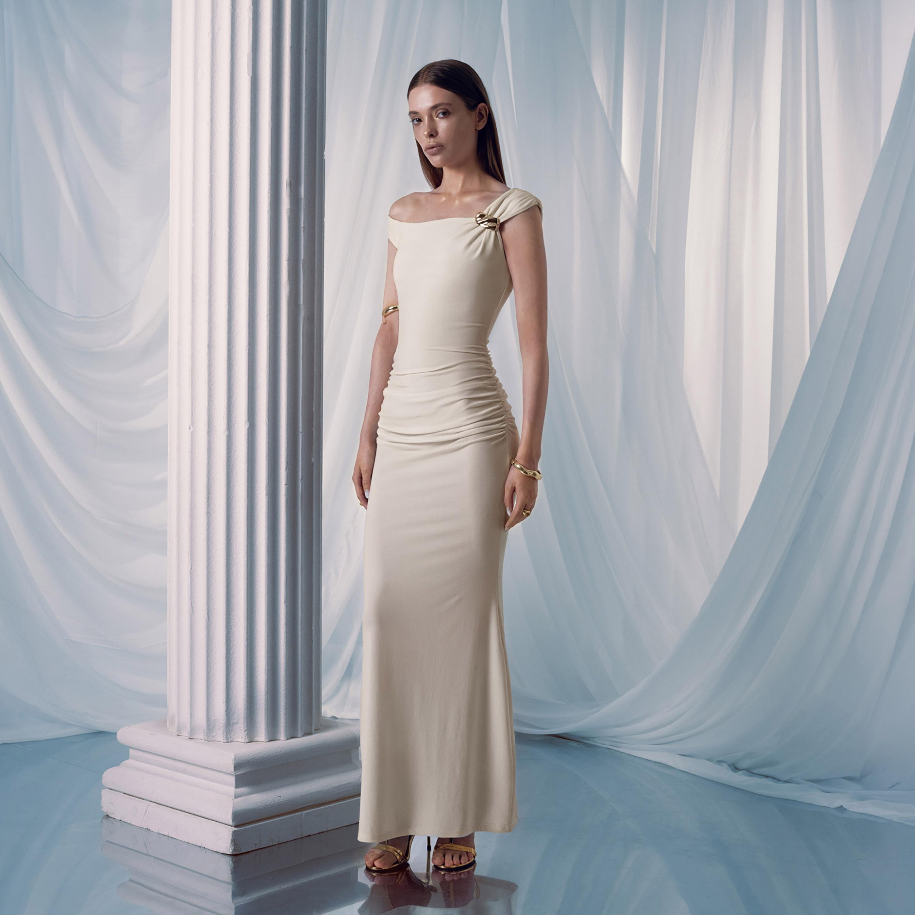 فستان سهرة ماكسي ضيق (بودي كون) بكتف واحد للنساء من ليتشي-women-clothing-dresses-image-1