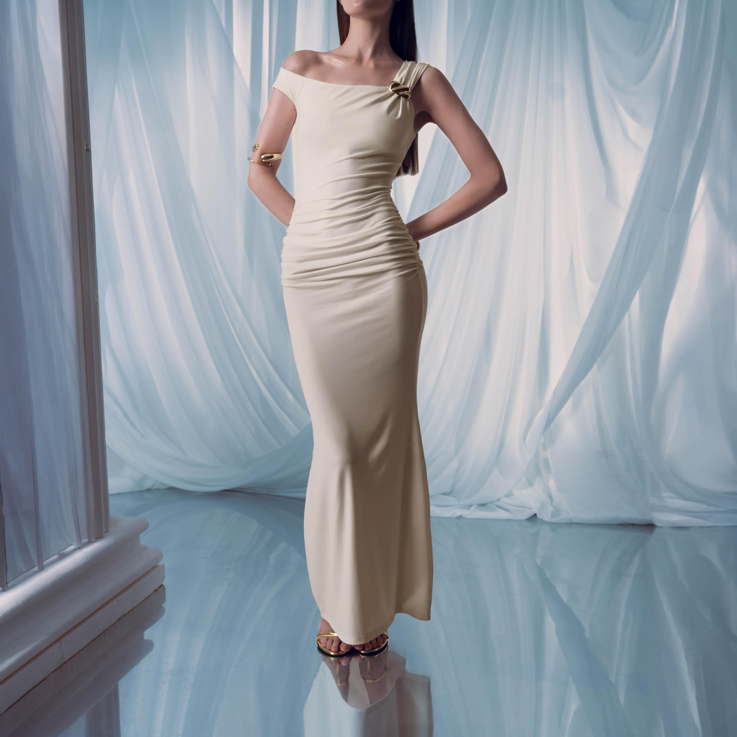 فستان سهرة ماكسي ضيق (بودي كون) بكتف واحد للنساء من ليتشي-women-clothing-dresses-image-3