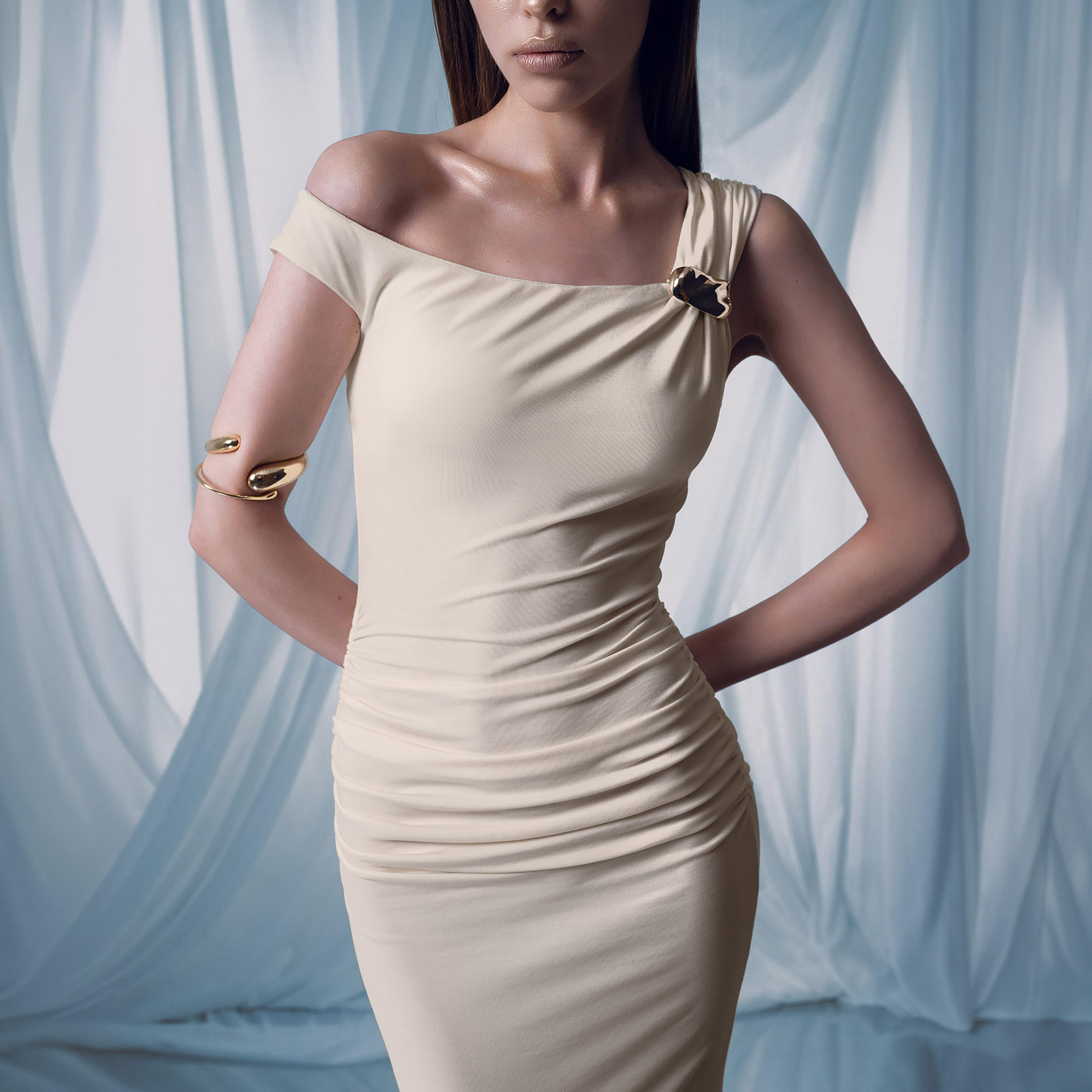 فستان سهرة ماكسي ضيق (بودي كون) بكتف واحد للنساء من ليتشي-women-clothing-dresses-image-4