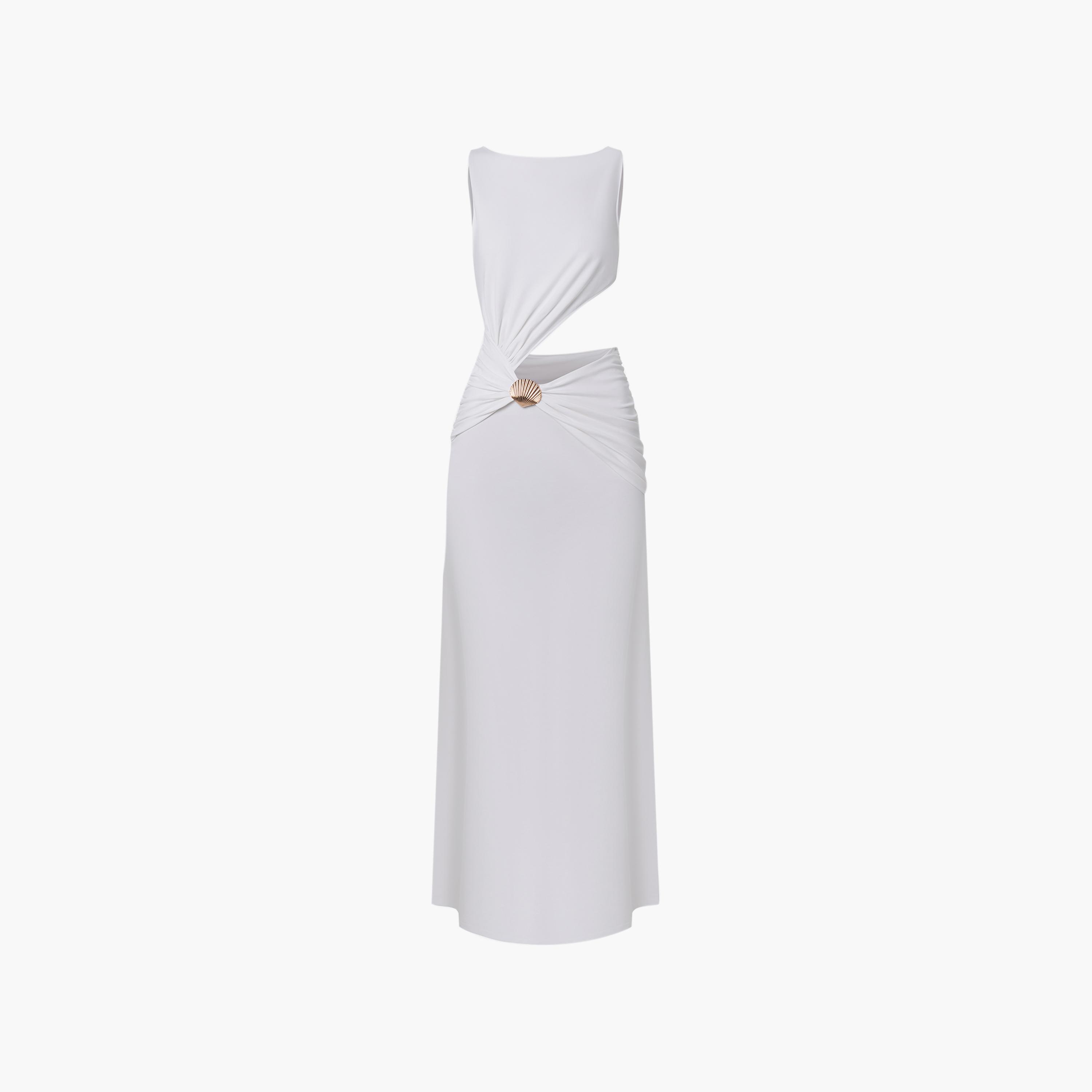 فستان سهرة ماكسي مستقيم (عمودي) بتفاصيل درابيه للنساء من ليتشي-women-clothing-dresses-image-5