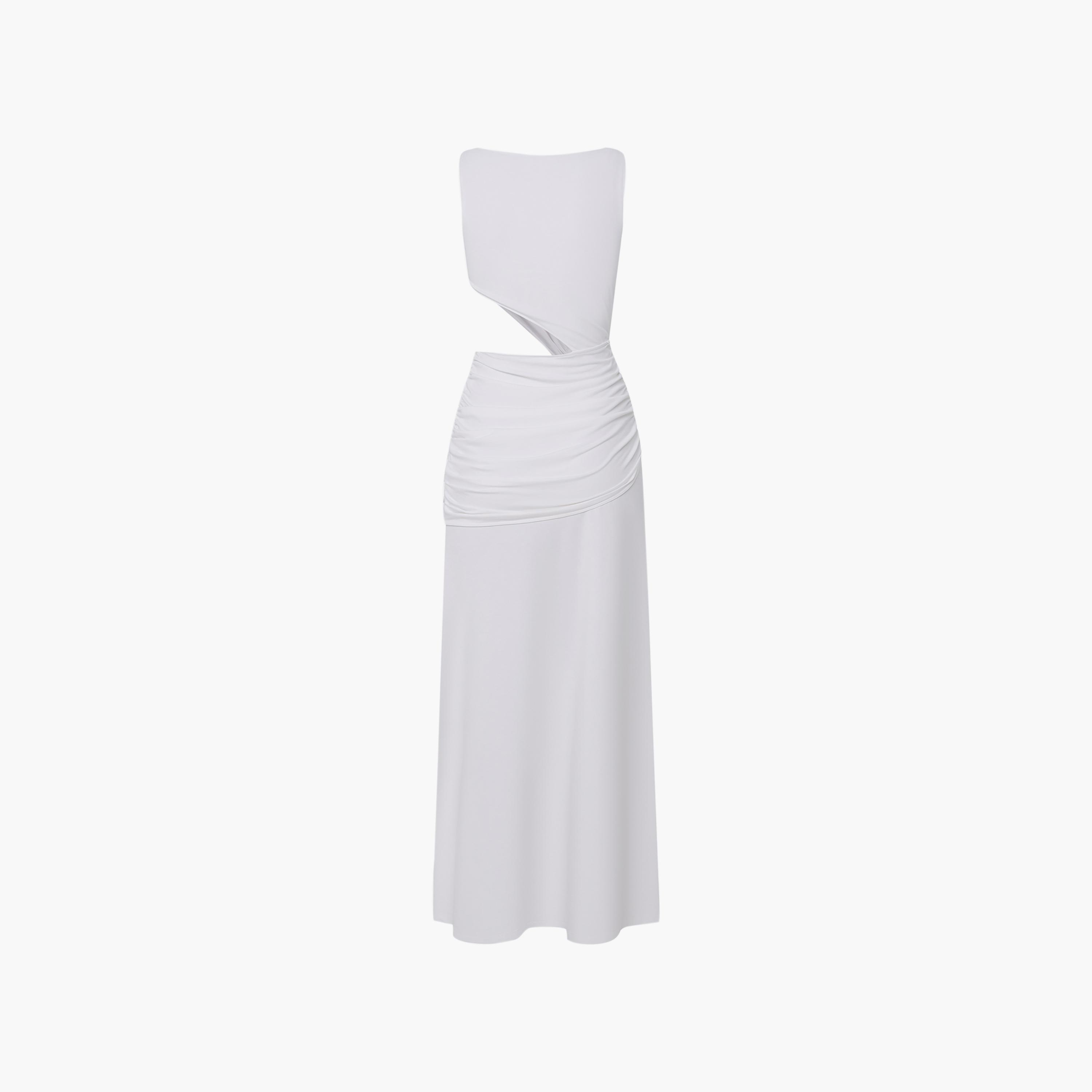فستان سهرة ماكسي مستقيم (عمودي) بتفاصيل درابيه للنساء من ليتشي-women-clothing-dresses-image-6