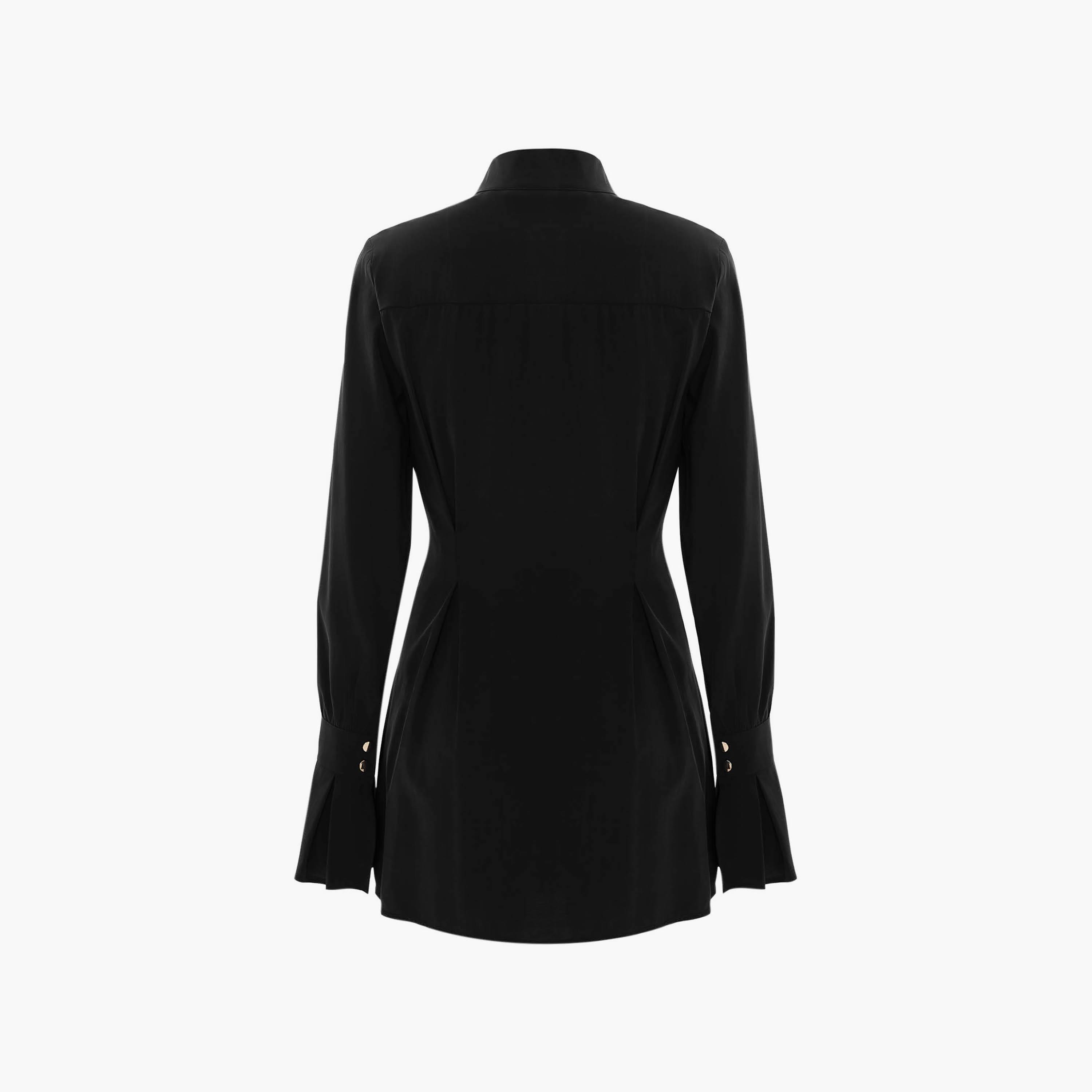 فستان قصير (ميني) بنمط قميص وبياقة ماندارين للنساء من ليتشي-women-clothing-dresses-image-6