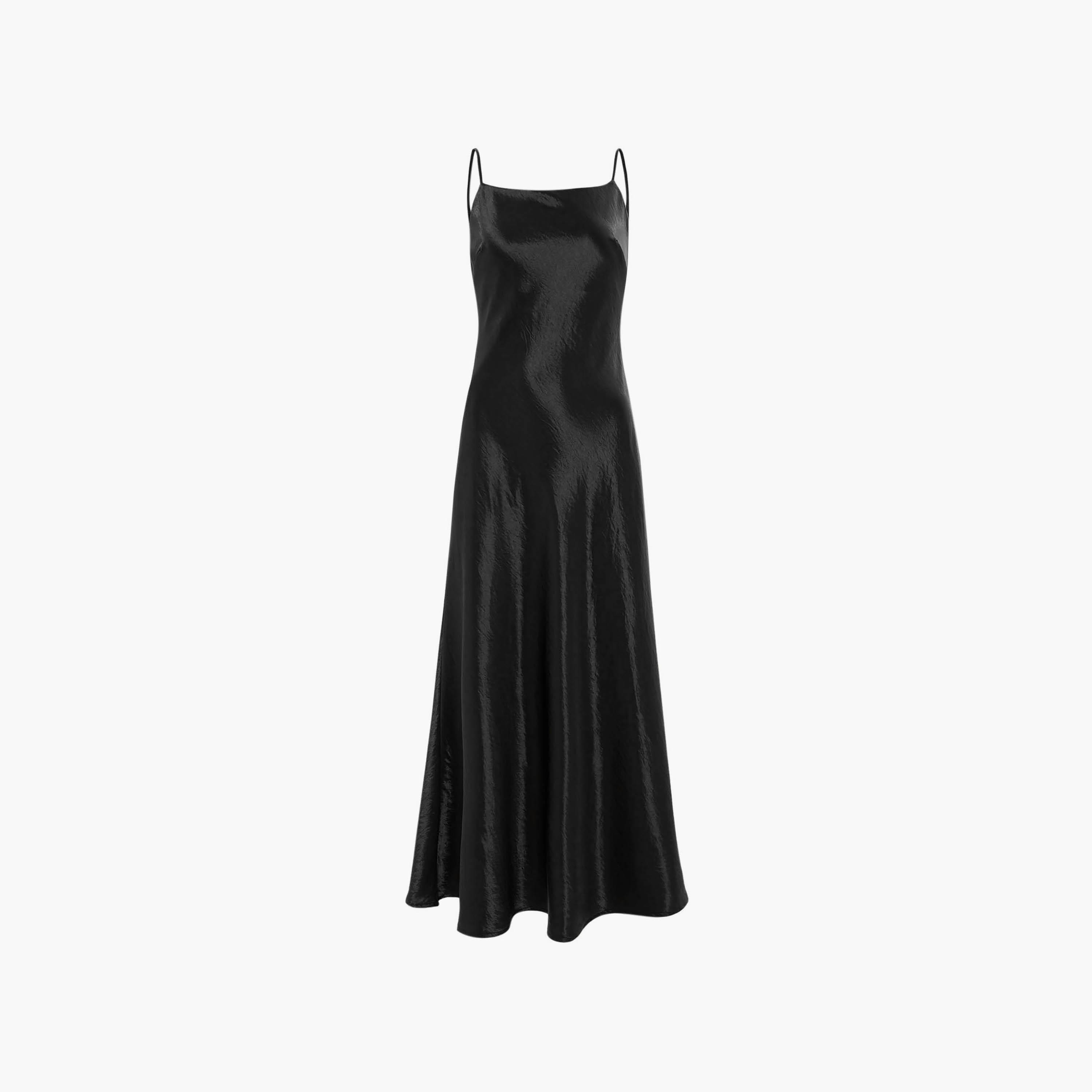فستان سهرة ماكسي (سليب) ستان بتأثير مجعد وحمالات كتف من ليتشي-women-clothing-dresses-image-5
