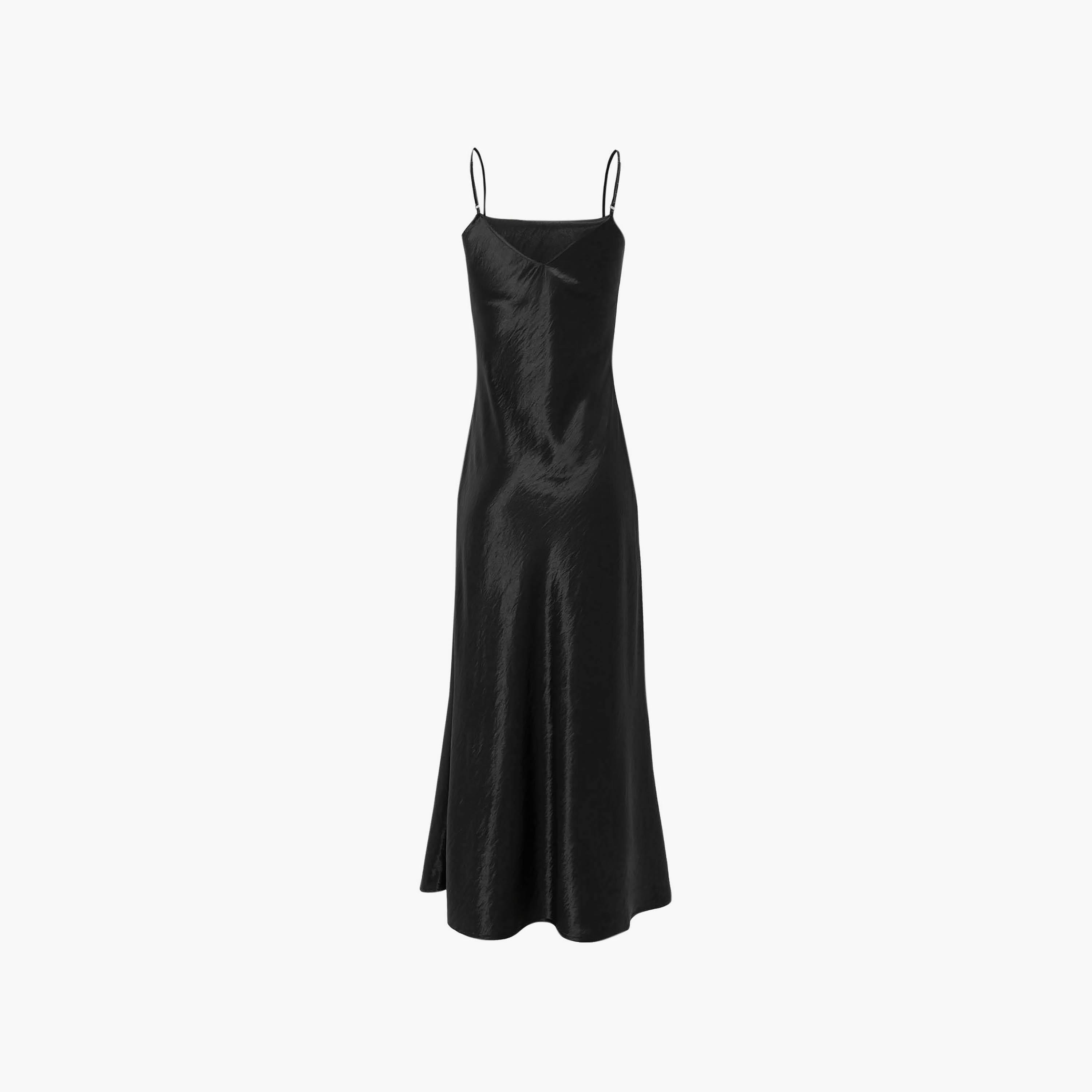 فستان سهرة ماكسي (سليب) ستان بتأثير مجعد وحمالات كتف من ليتشي-women-clothing-dresses-image-6