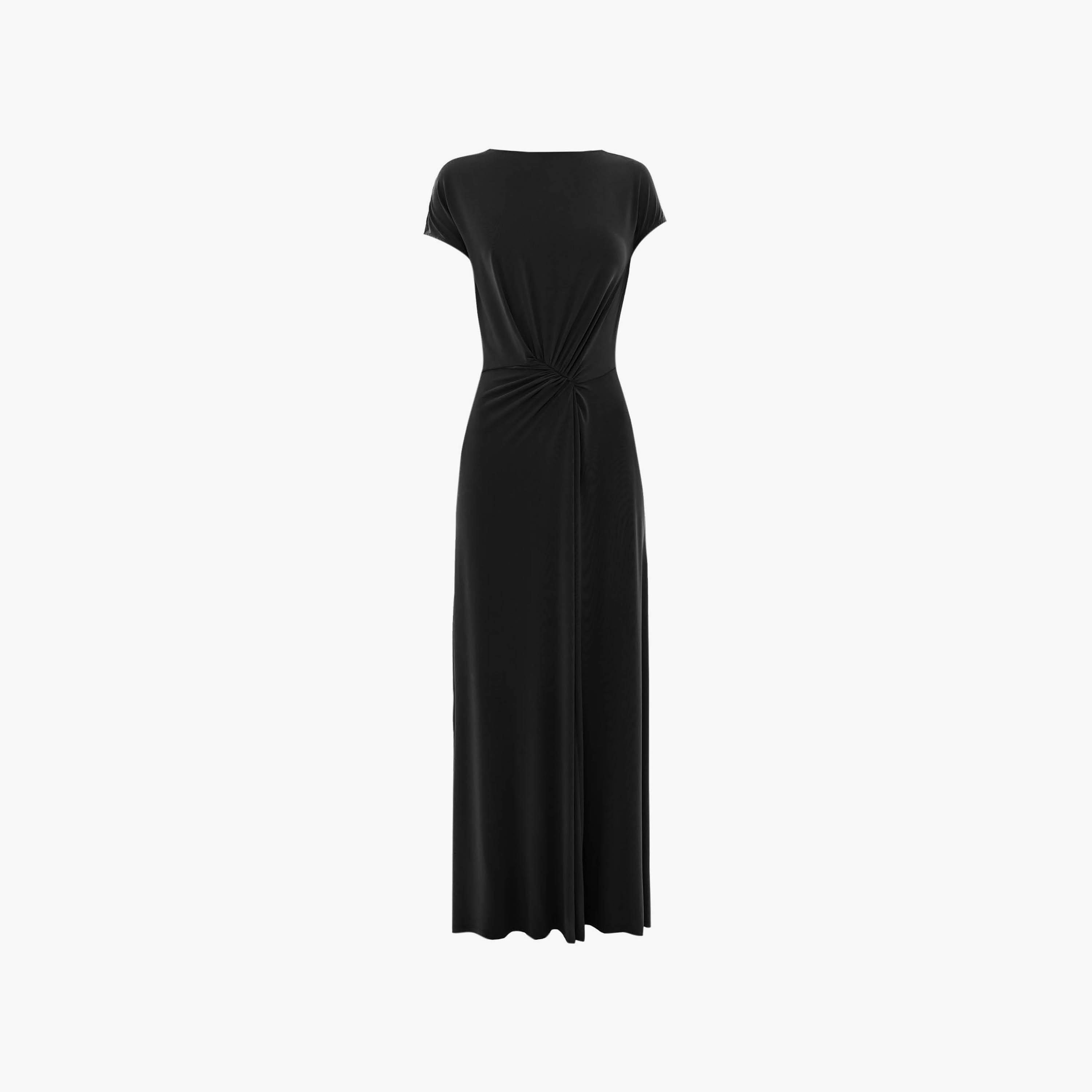 فستان ماكسي مستقيم (عمودي) من الجيرسيه بأكمام كاب للنساء من ليتشي-women-clothing-dresses-image-5