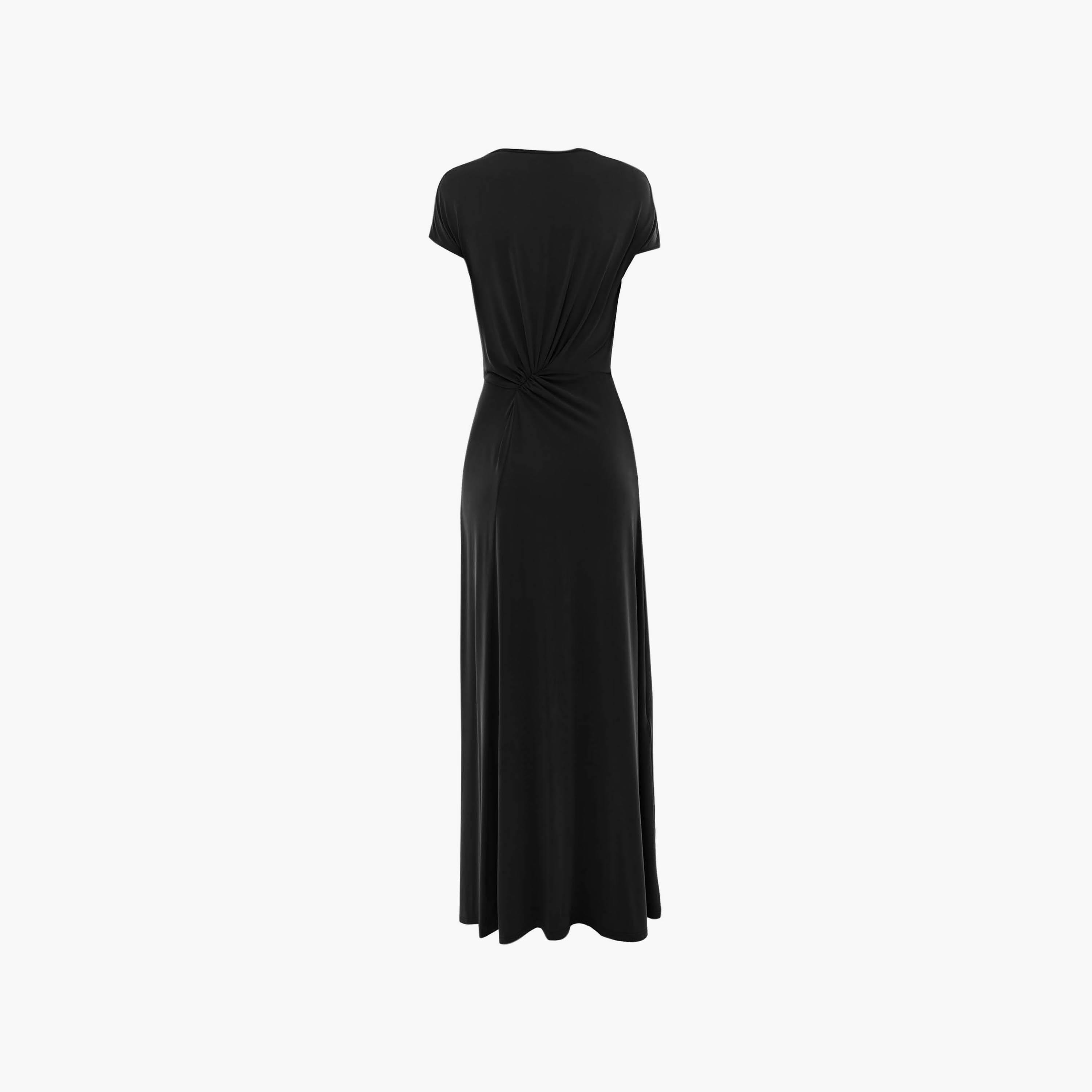 فستان ماكسي مستقيم (عمودي) من الجيرسيه بأكمام كاب للنساء من ليتشي-women-clothing-dresses-image-6