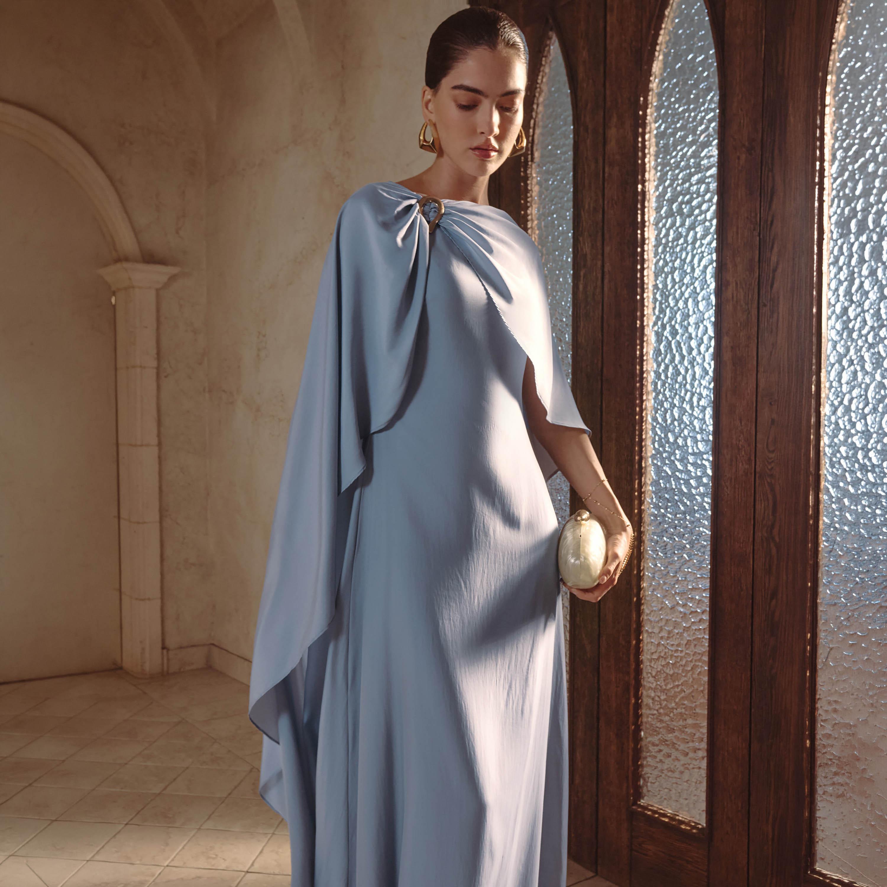 فستان ماكسي مع كيب للنساء من ليتشي-women-clothing-dresses-image-3