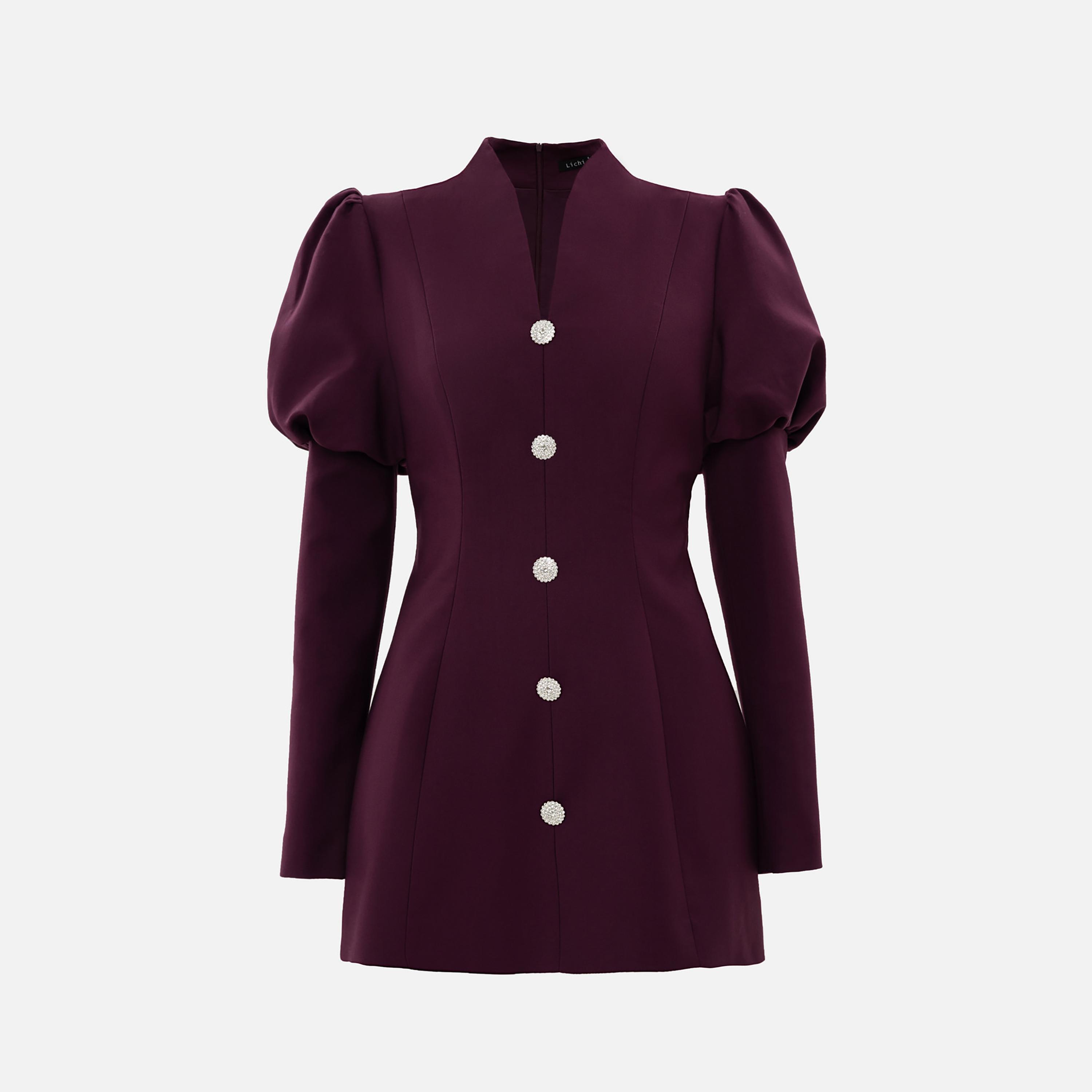 Lichi Stand-Up Collar Fit & Flared Women's Mini Dress-women-clothing-dresses-image-5