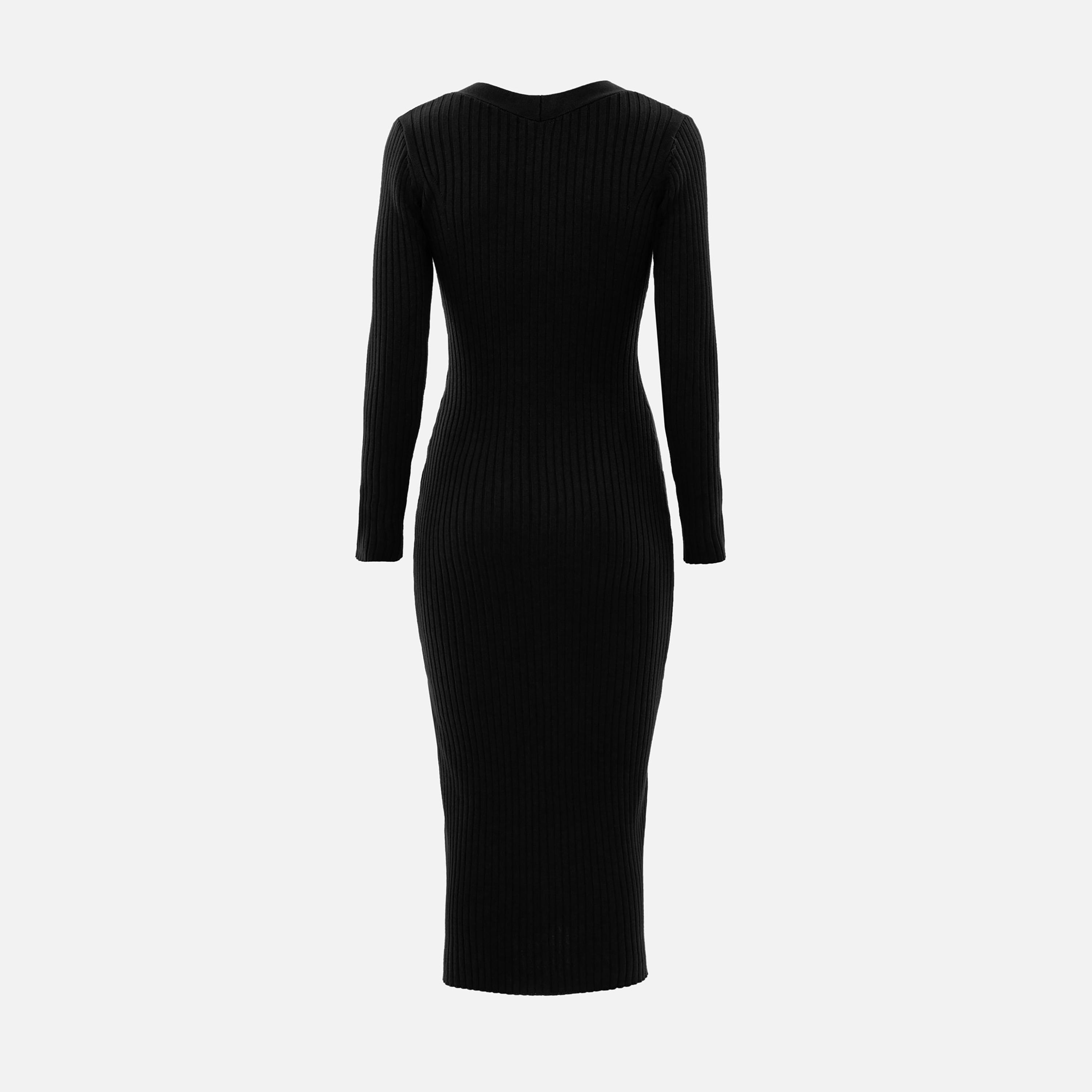 Lichi Ribbed Fitted Sleeves Bodycon Women's Midi Dress-women-clothing-dresses-image-6