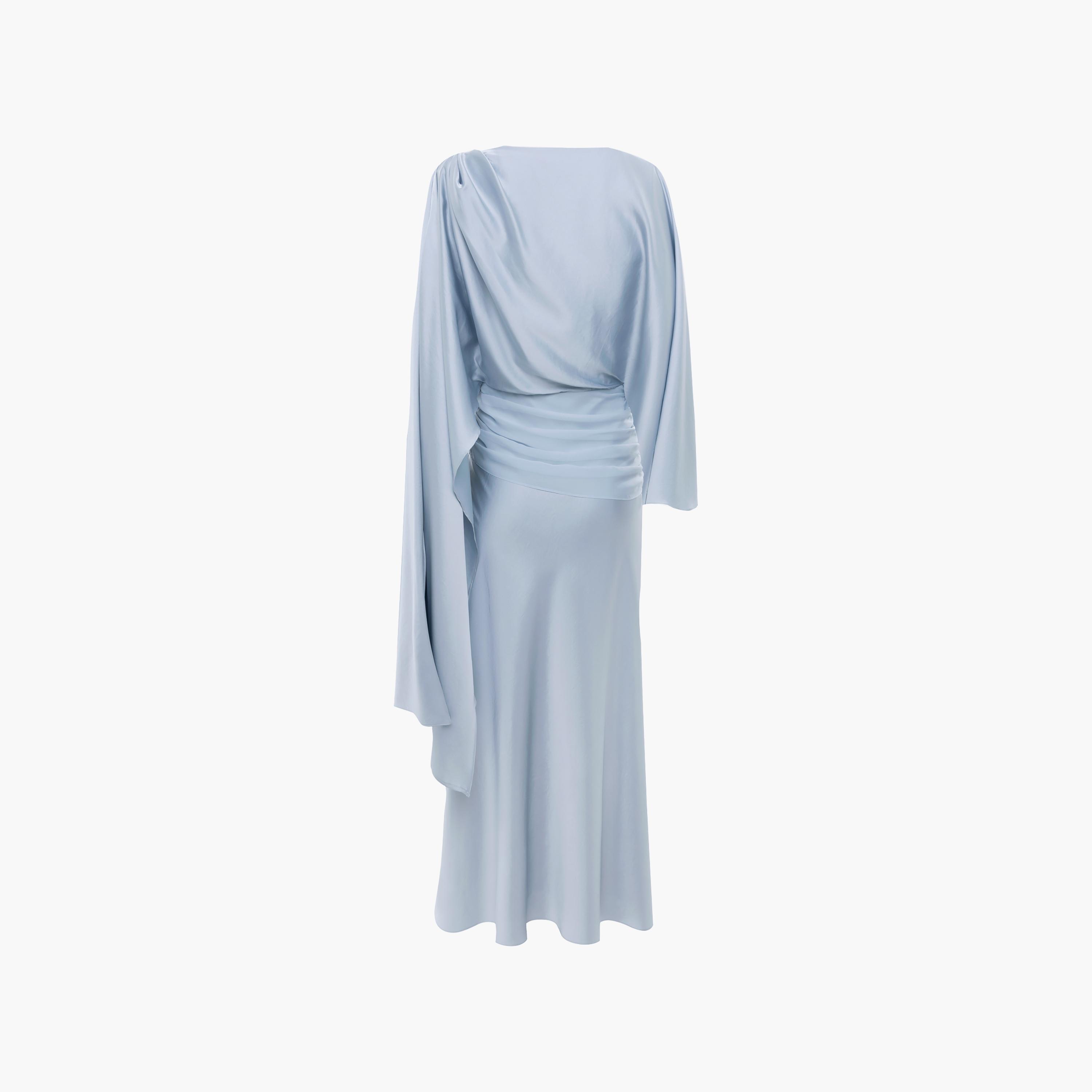 Lichi Blue Ruched Satin Sheath Women's Maxi Evening Dress-women-clothing-dresses-image-6