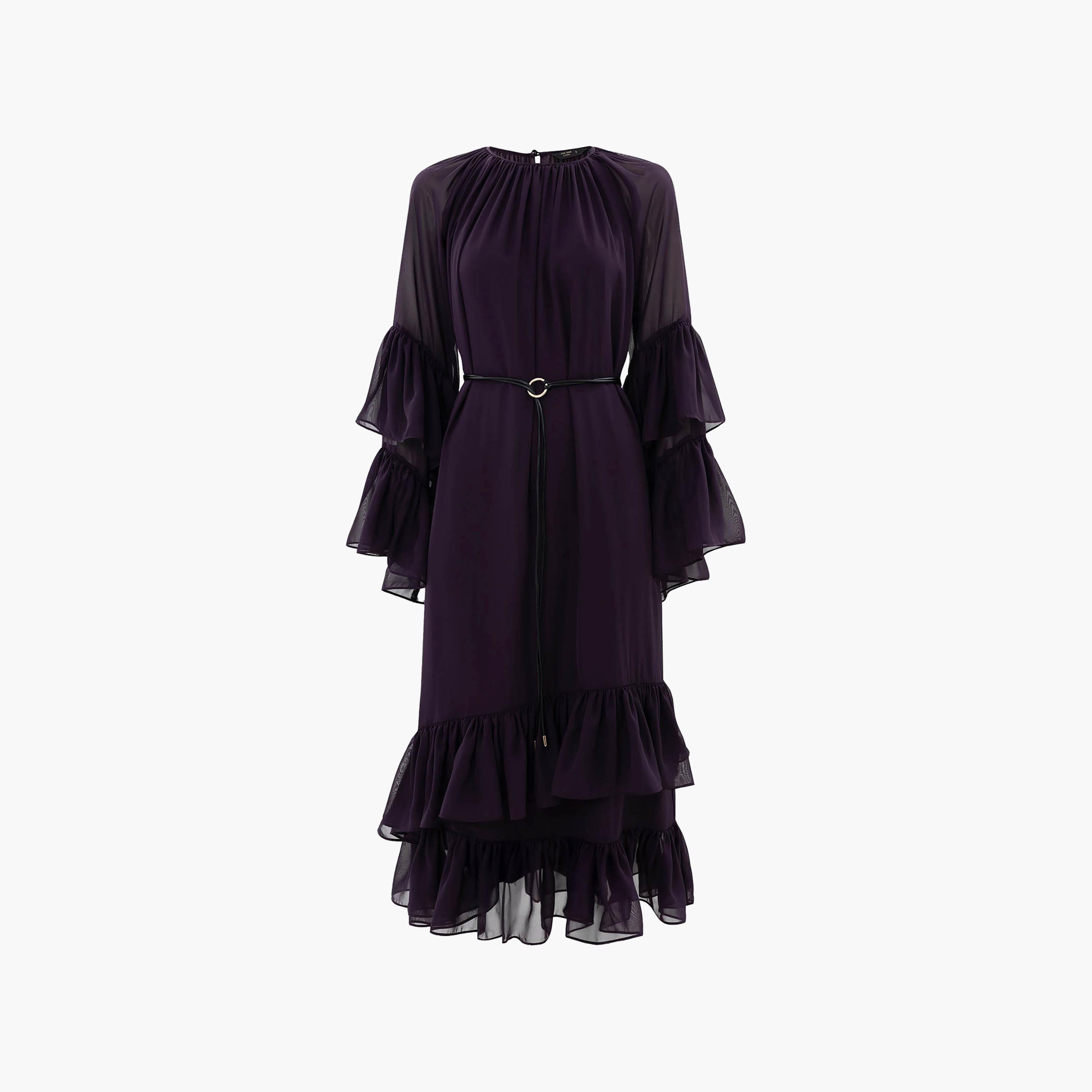 فستان ماكسي شيفون متعدد الطبقات (تيرد) ومزين بكشكشة للنساء من ليتشي-women-clothing-dresses-image-5