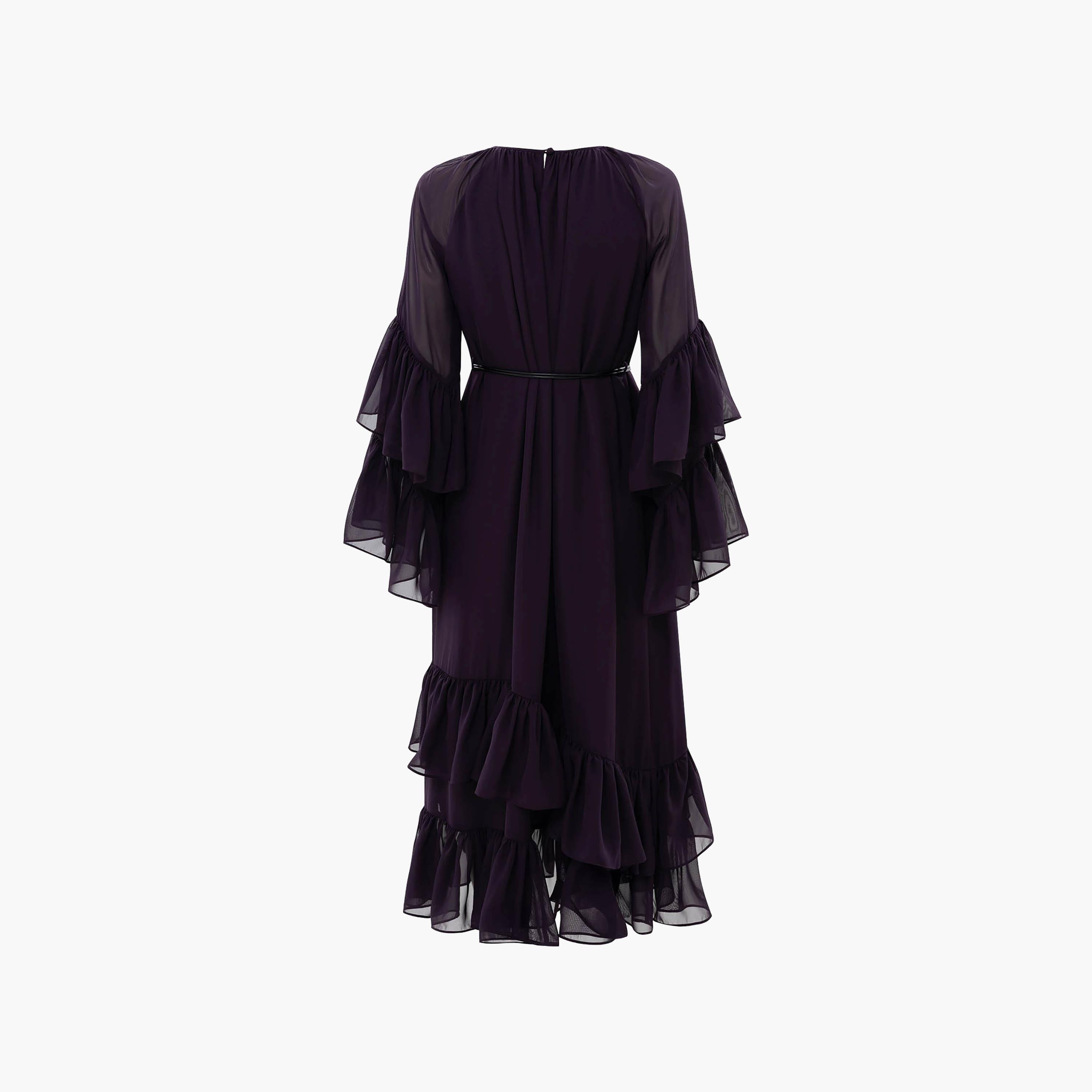 فستان ماكسي شيفون متعدد الطبقات (تيرد) ومزين بكشكشة للنساء من ليتشي-women-clothing-dresses-image-6