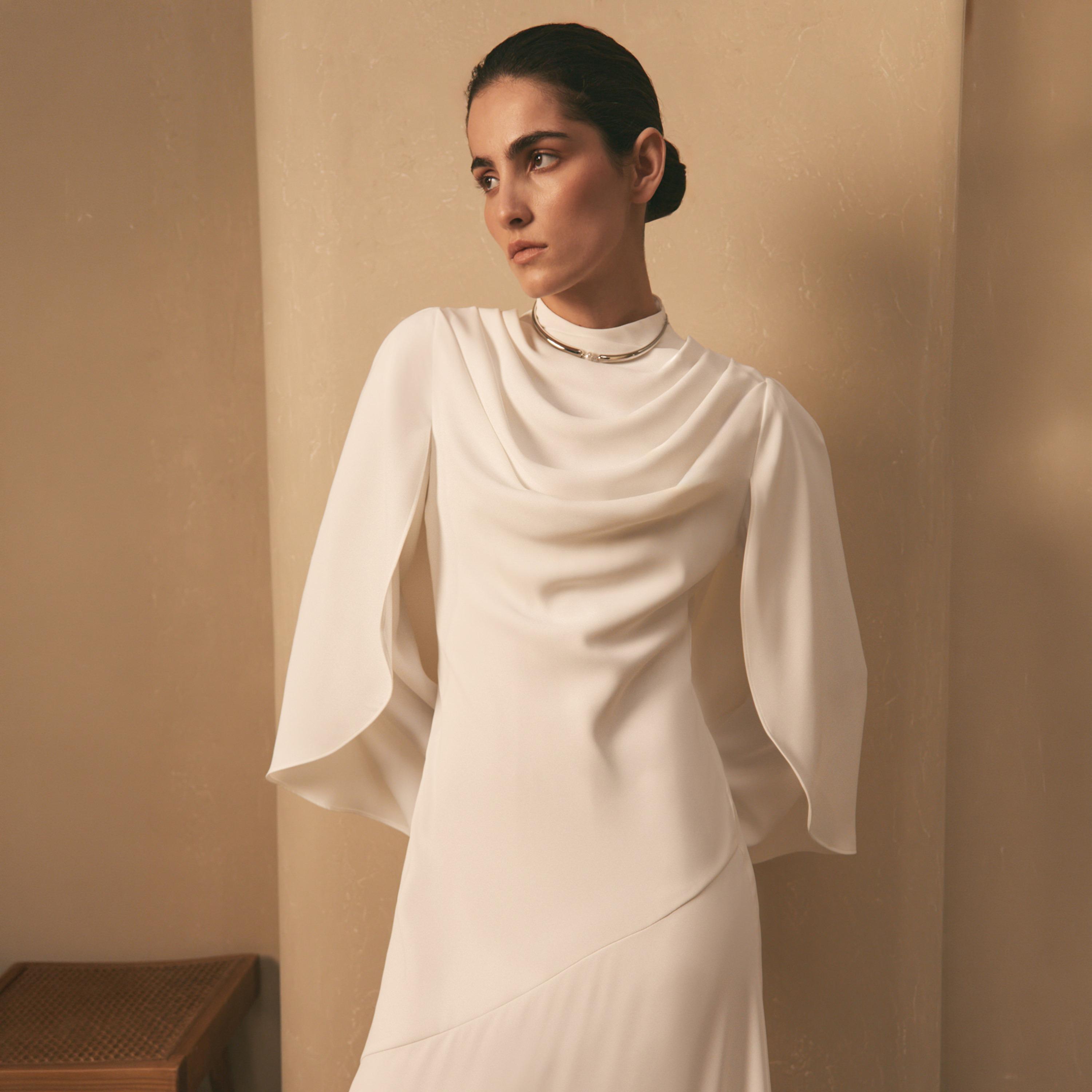 Lichi Mock Neck Flared Women's Maxi Evening Dress-women-clothing-dresses-image-4