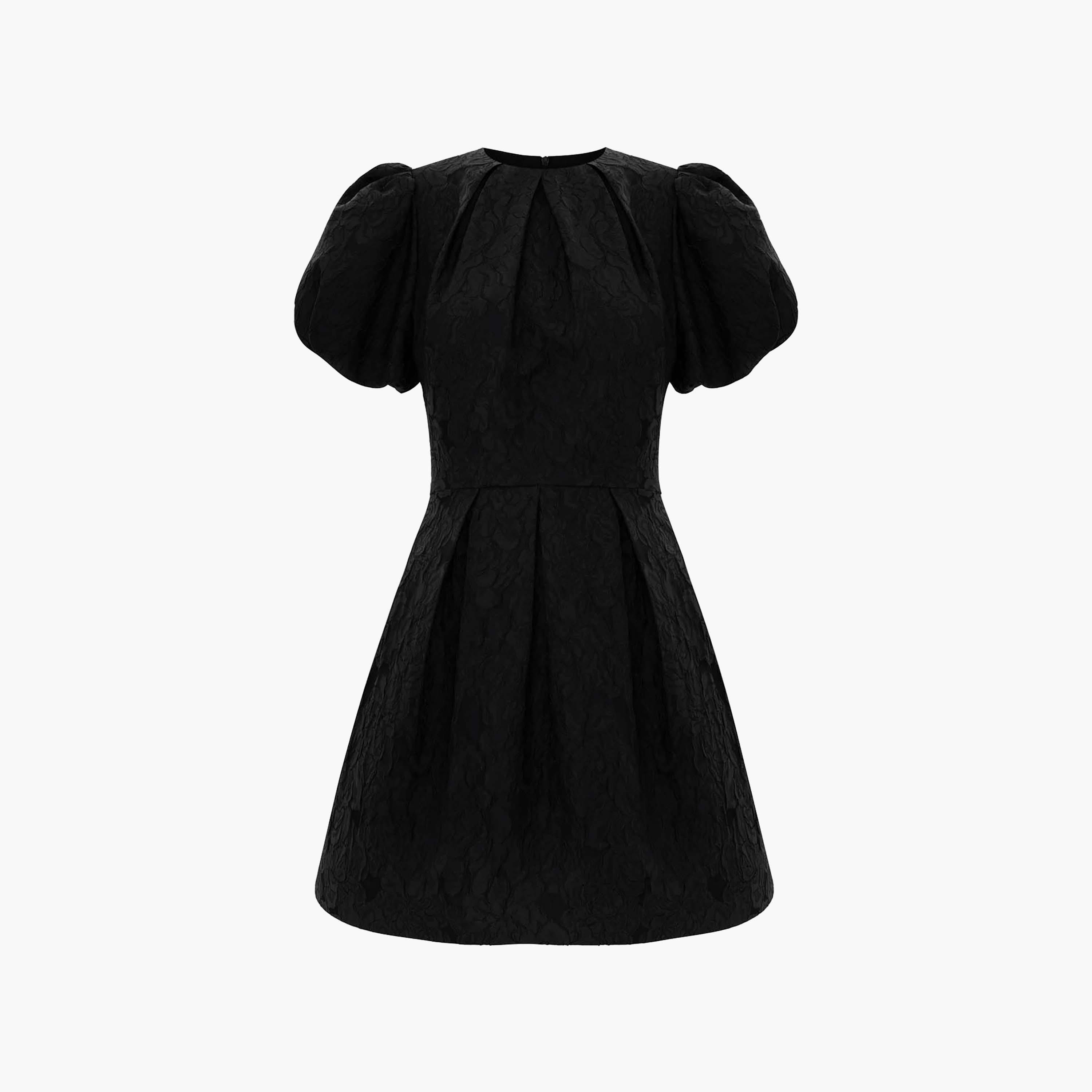 Lichi Floral Jacquard Puff Sleeves Skater Women's Mini Dress-women-clothing-dresses-image-4