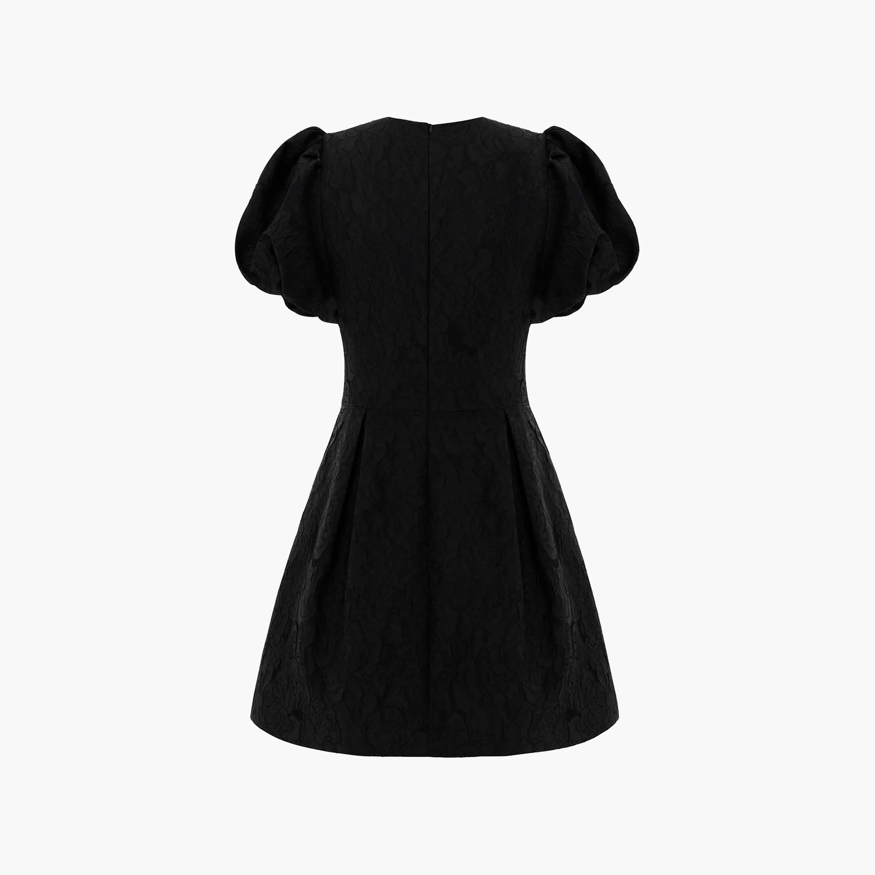 Lichi Floral Jacquard Puff Sleeves Skater Women's Mini Dress-women-clothing-dresses-image-5