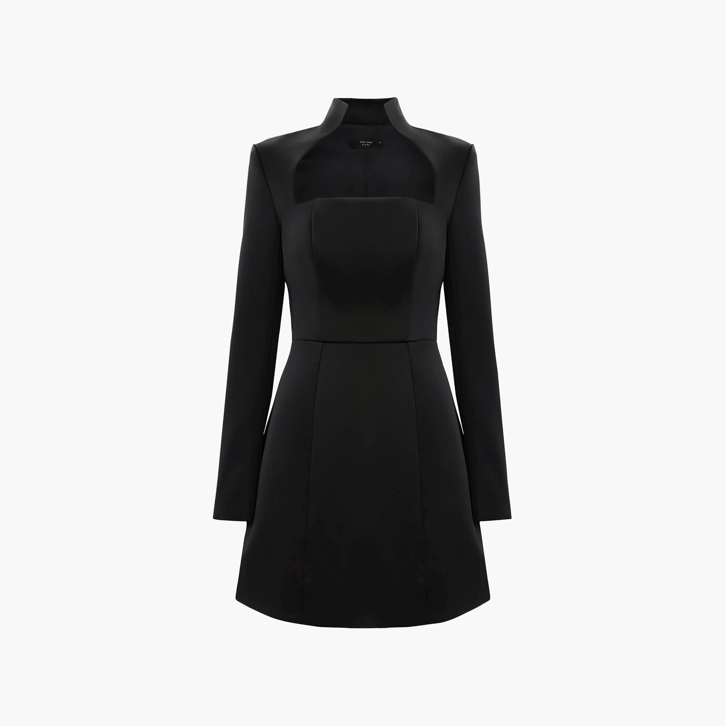Lichi Black Square Neck Women's Mini Evening Dress-women-clothing-dresses-image-5