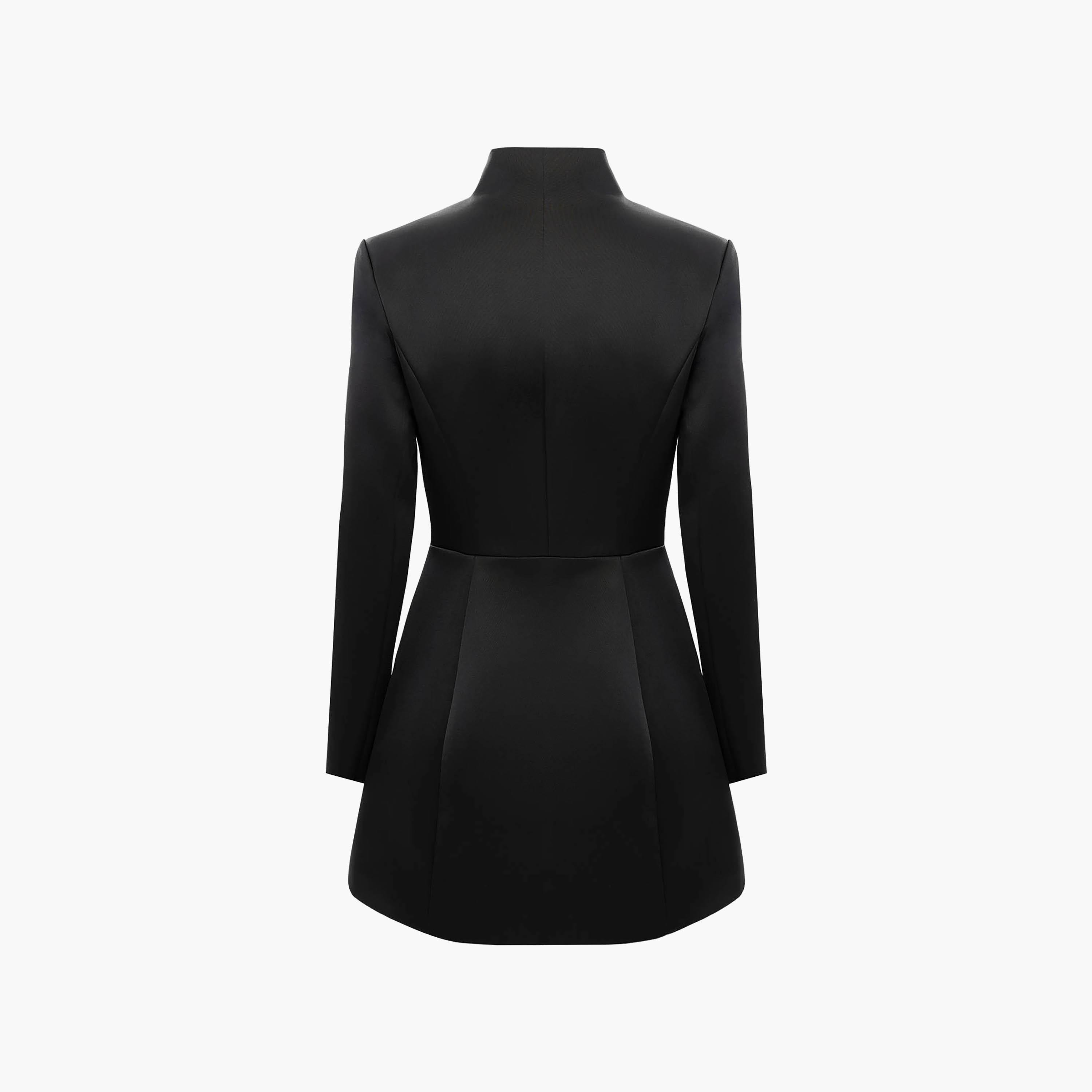 Lichi Black Square Neck Women's Mini Evening Dress-women-clothing-dresses-image-6