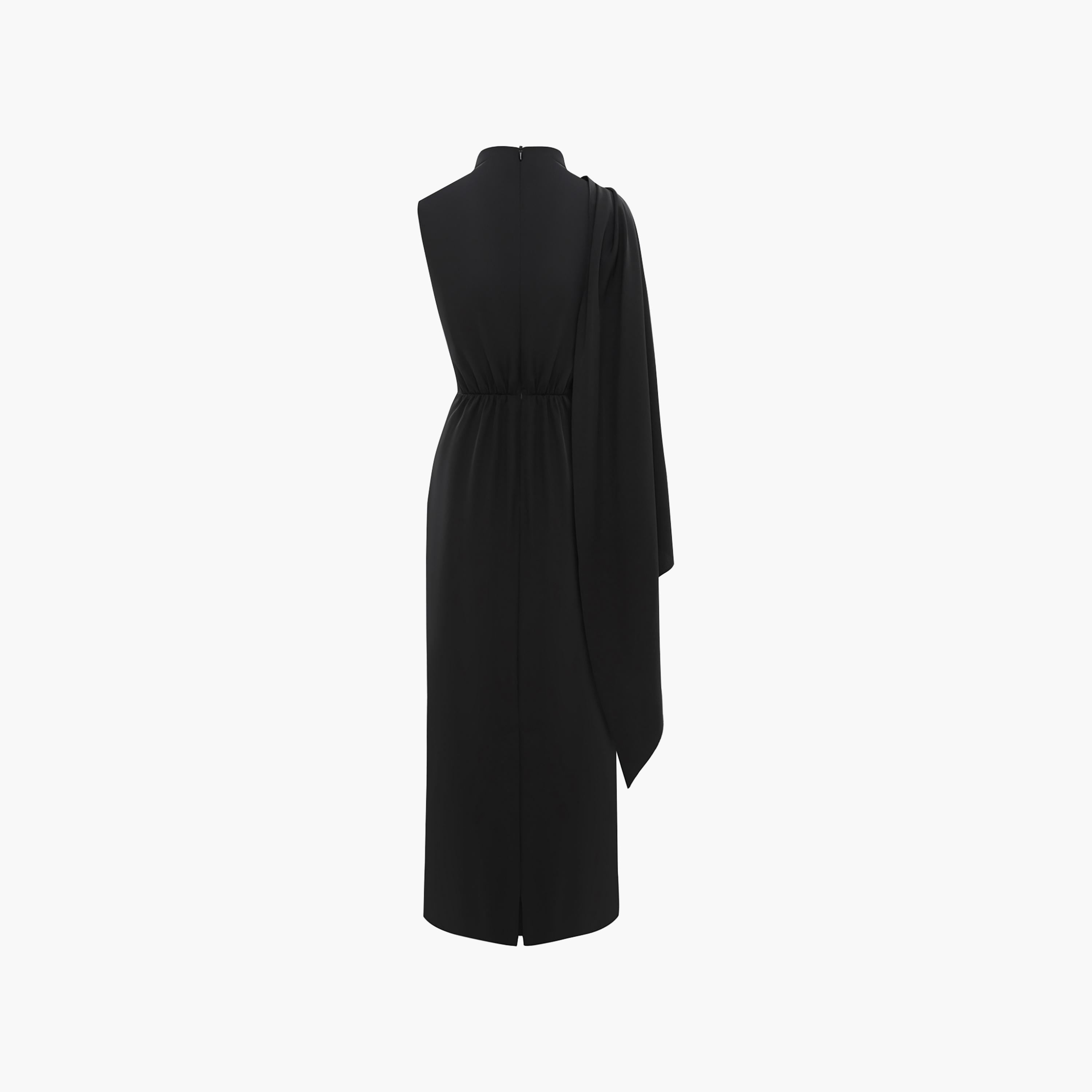 فستان سهرة ميدي ضيق (شيث) بياقة عالية مرنة (موك نيك) من ليتشي-women-clothing-dresses-image-6
