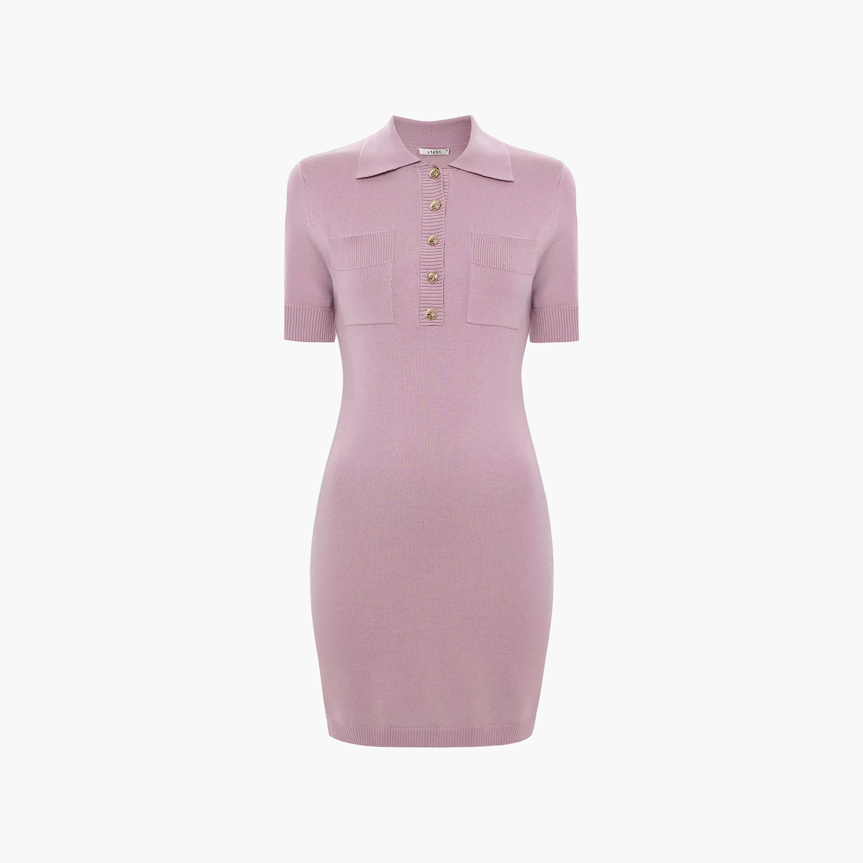 Lichi Collared T-Shirt Women's Mini Dress-women-clothing-dresses-image-5