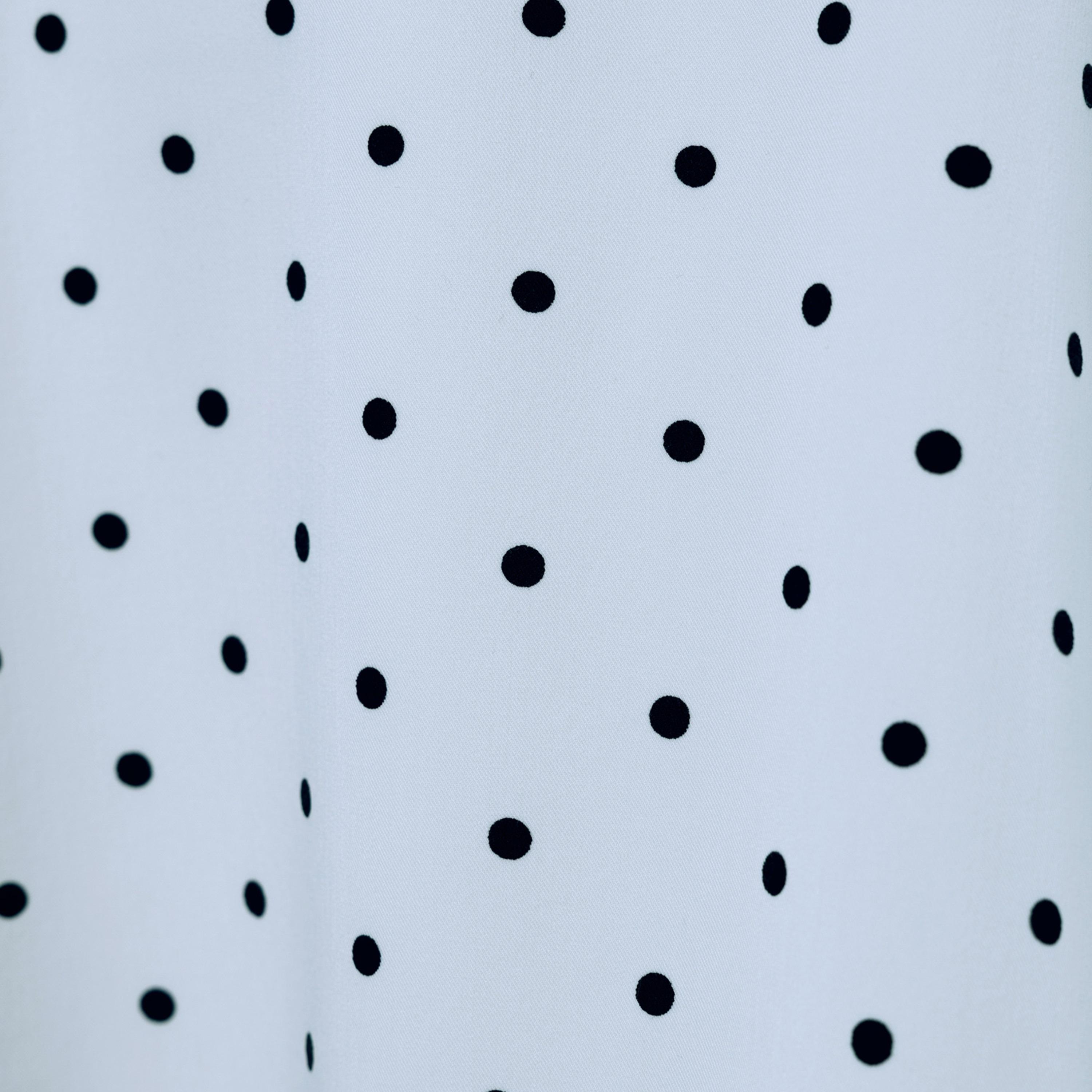 Lichi Blue Polka Dot Mandarin Collar Puff Sleeves Skater Women's Mini Dress-women-clothing-dresses-image-6