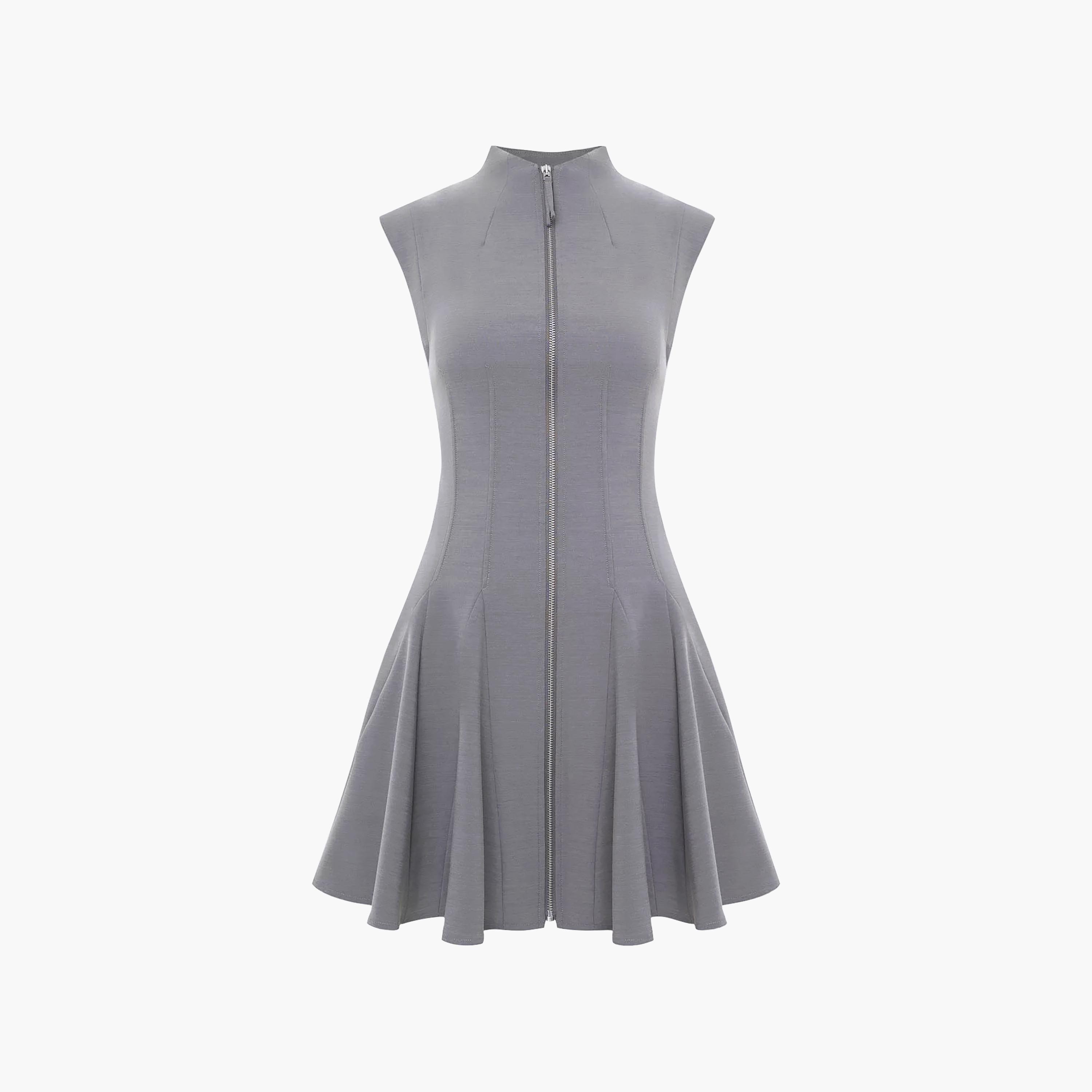 Lichi Mock Neck Fit & Flared Women's Mini Evening Dress-women-clothing-dresses-image-4