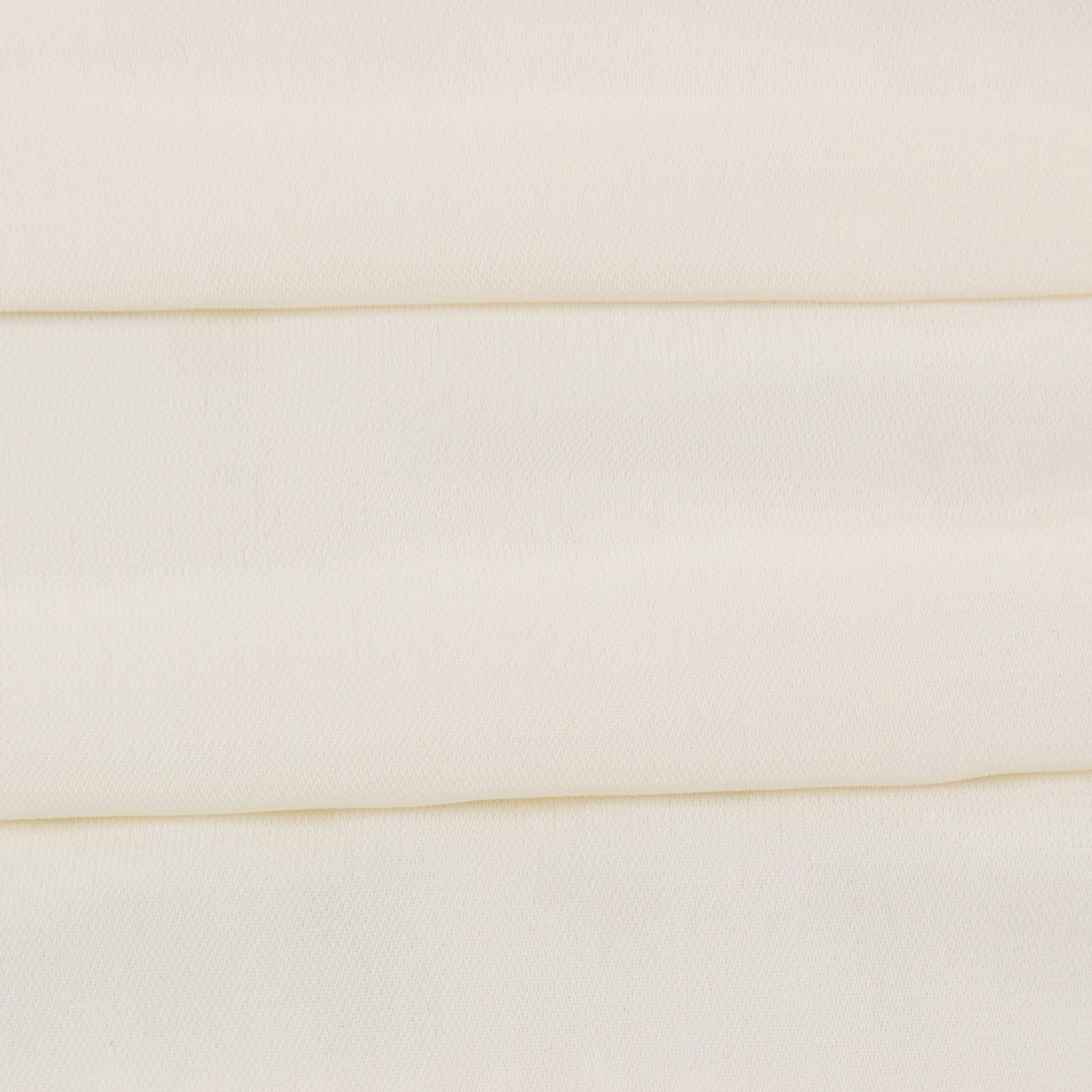 Lichi Cream Gathered High Neck Elasticated Cuff Sleeves Fit & Flared Women's Mini Dress-women-clothing-dresses-image-6
