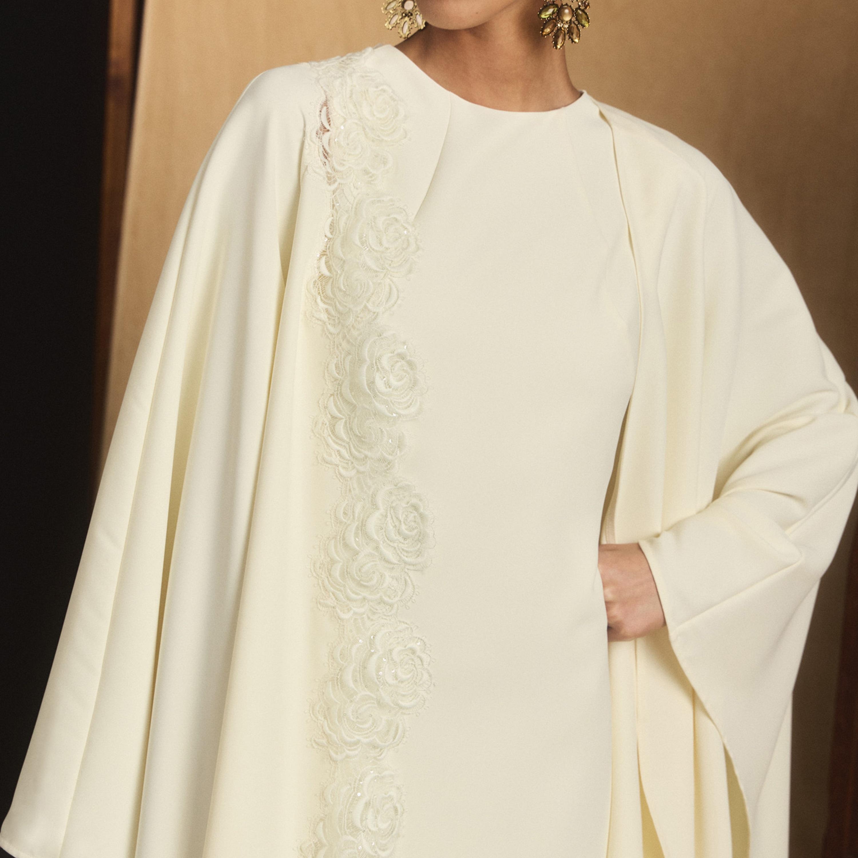 Lichi Floral Lace Satin Raglan Flared Sleeves Kaftan Women's Maxi Dress-women-clothing-dresses-image-4