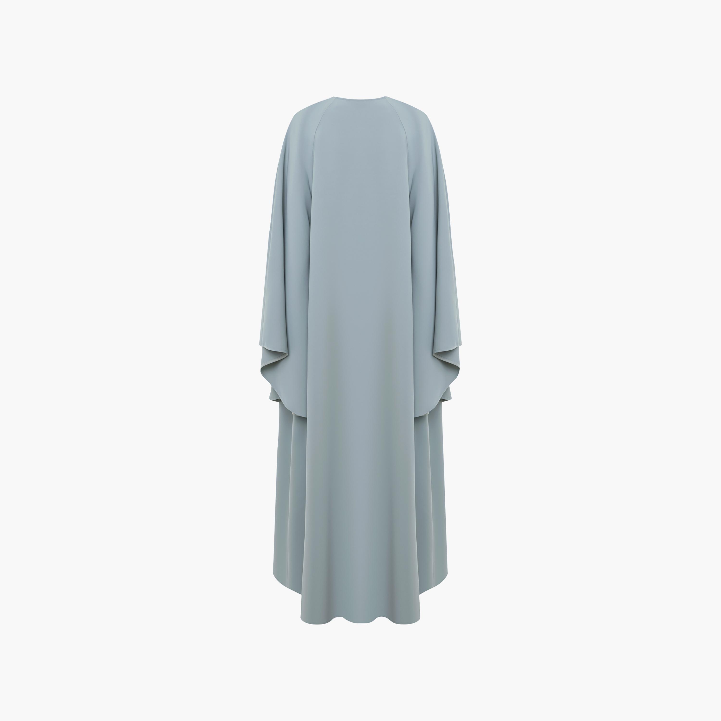 Lichi Floral Lace Satin Raglan Flared Sleeves Kaftan Women's Maxi Dress-women-clothing-dresses-image-6