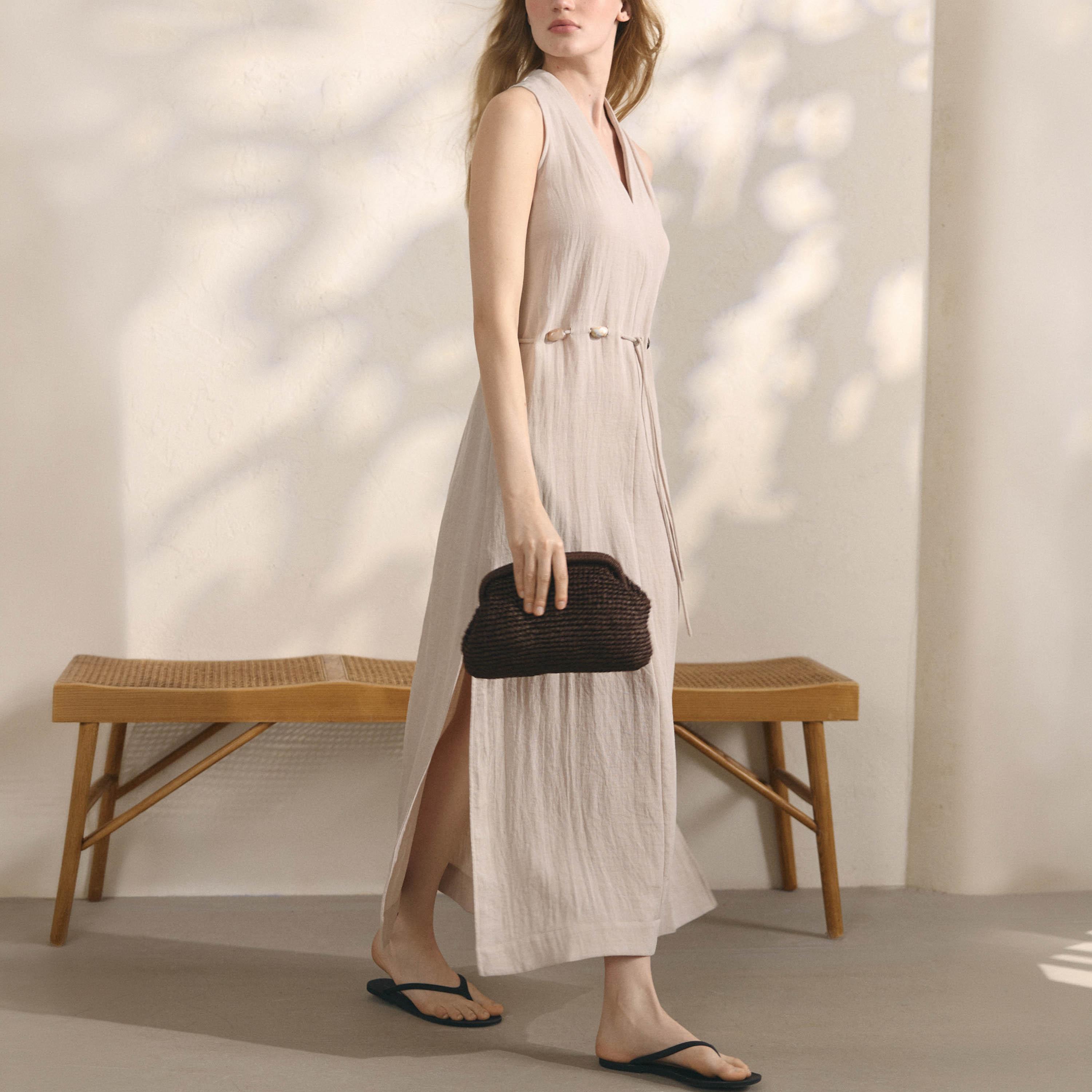 Lichi Textured Column Women's Maxi Dress-women-clothing-dresses-image-3